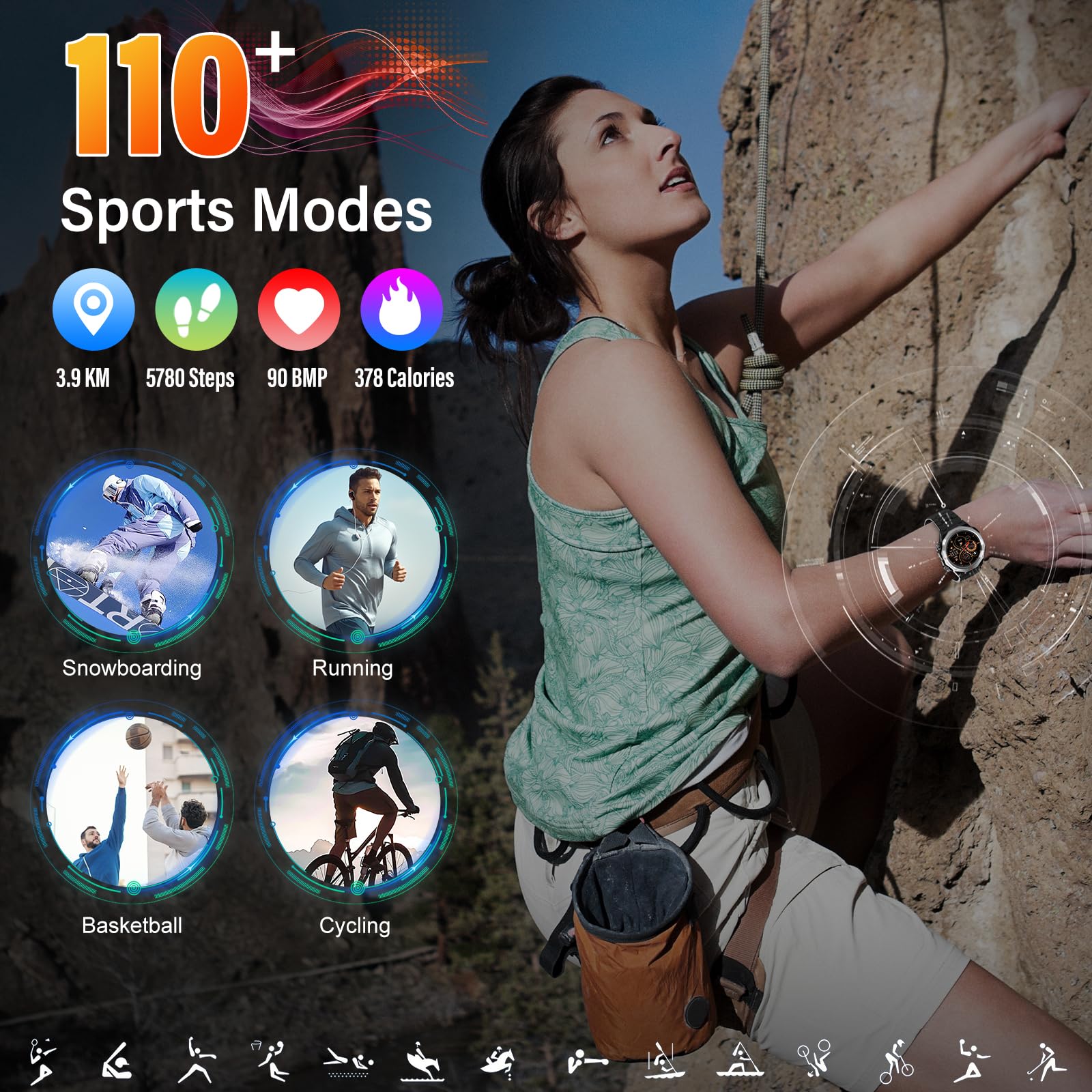 Military Smart Watches For Men(Answer/Make Calls), 1.39 ''Hd Fitness Watch, 24/7 Heart Rate Sleep Monitor, Smart Watch For Men 1