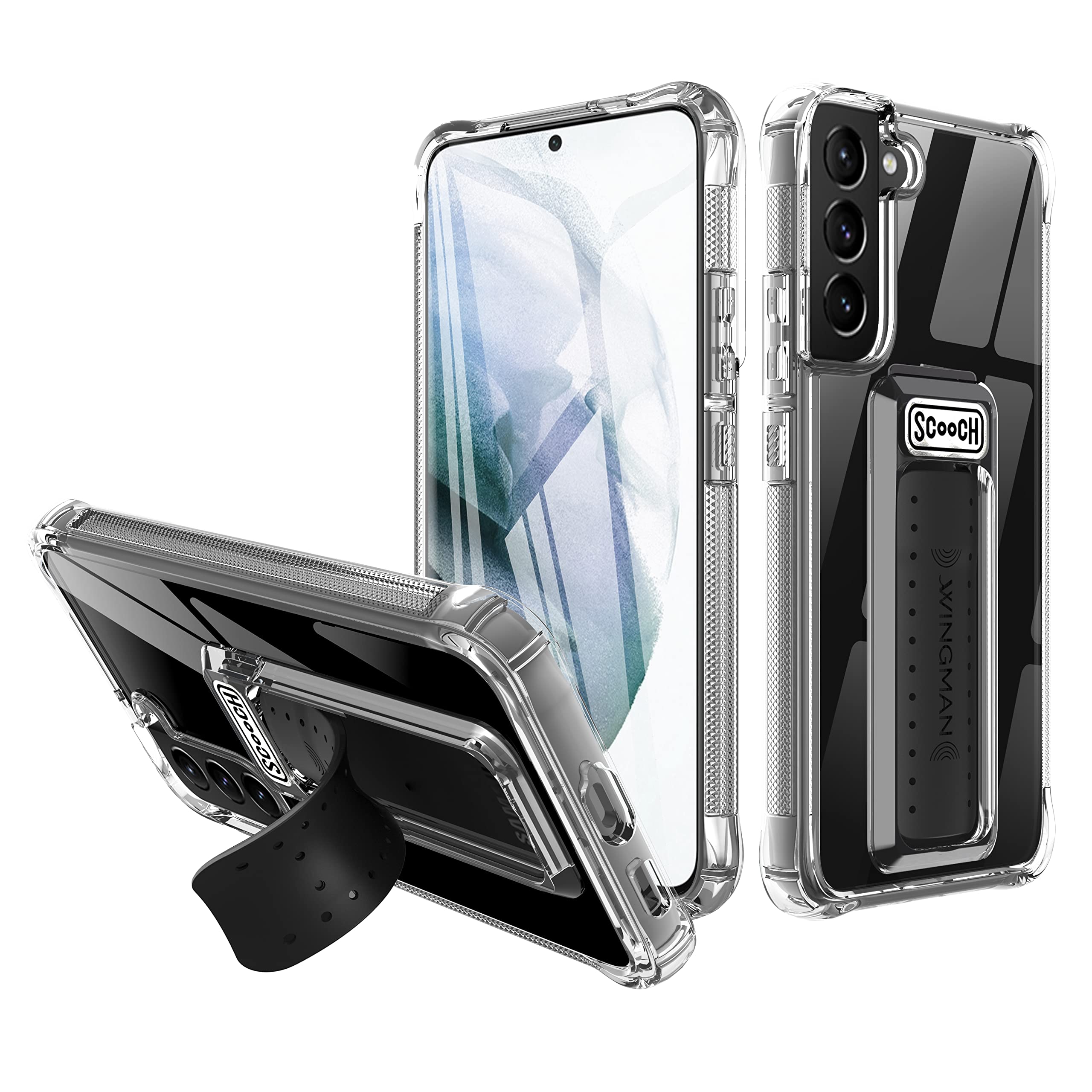 Scooch Wingman Case With Pop Out Car Mount, Grip, And Kickstand For Samsung Galaxy S22 Case [10 Ft Drop Protection] Slim Phone C