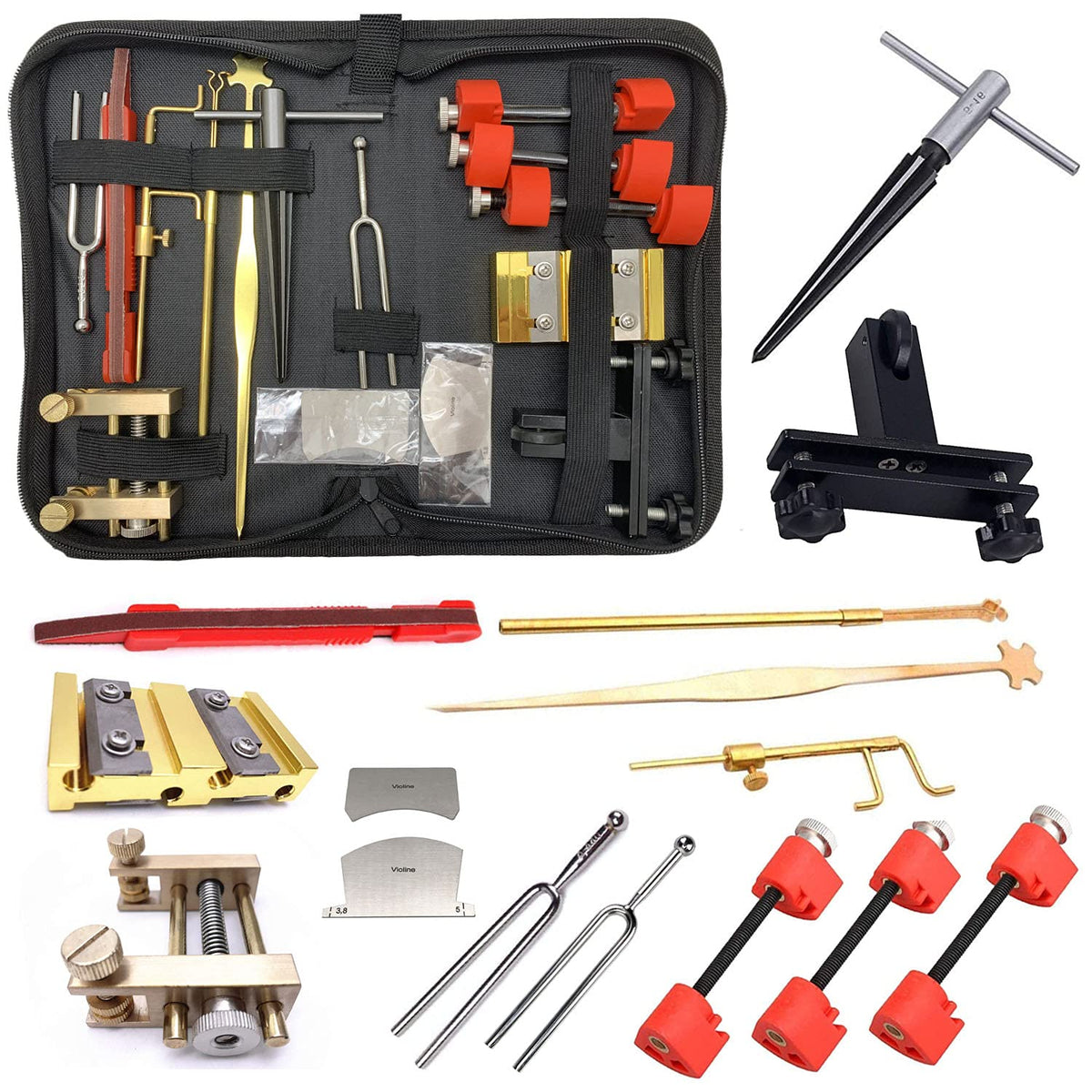 Jiayouy 15 Pieces Violin Repairing Maintenance Tool Kit With Carry Bag Luthier Tools Violin Making Violin Maintenance And Violin