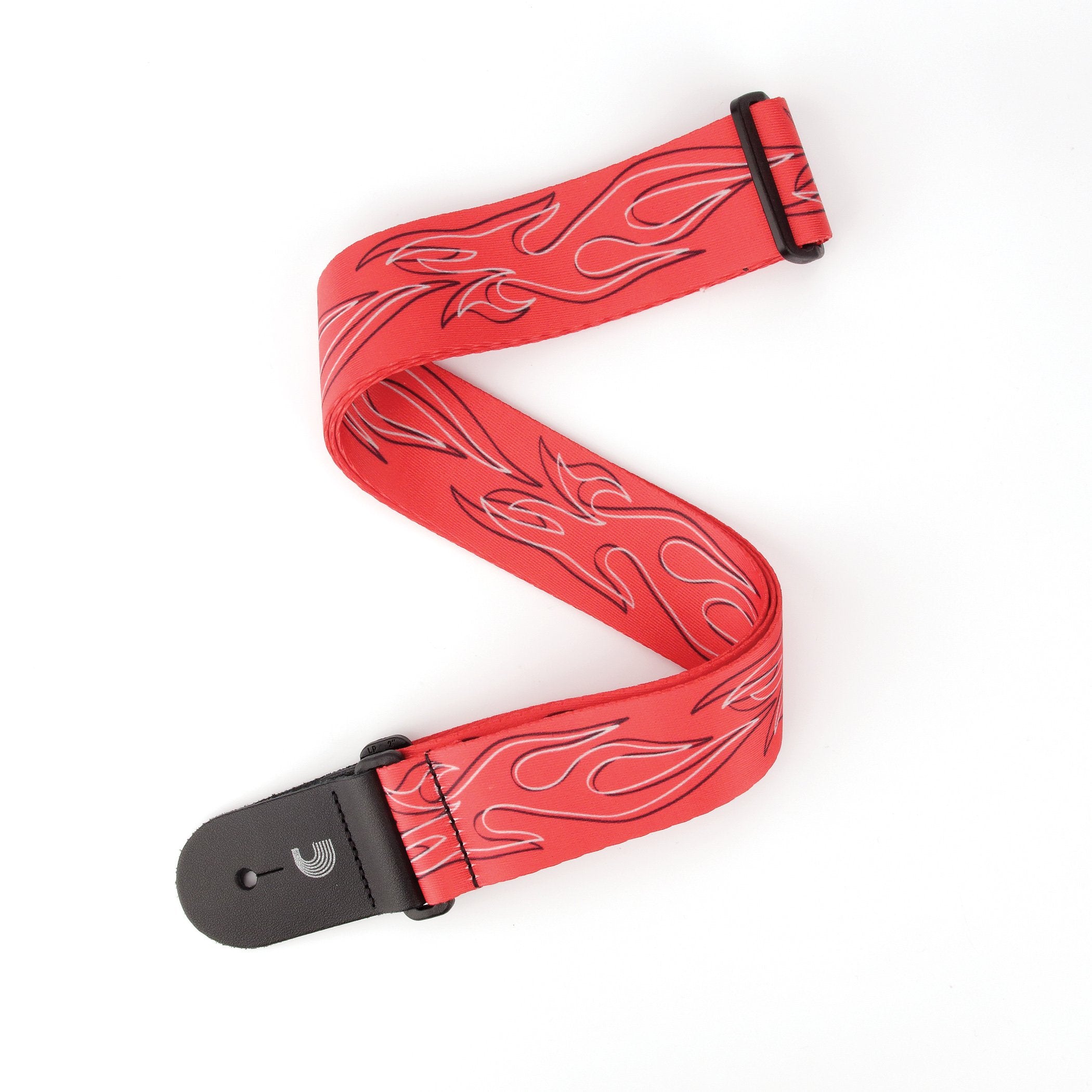 DAddario Accessories Planet Waves P20W1402 2-Inch Woven Guitar Strap, Flames Pinstripe - Red with Black