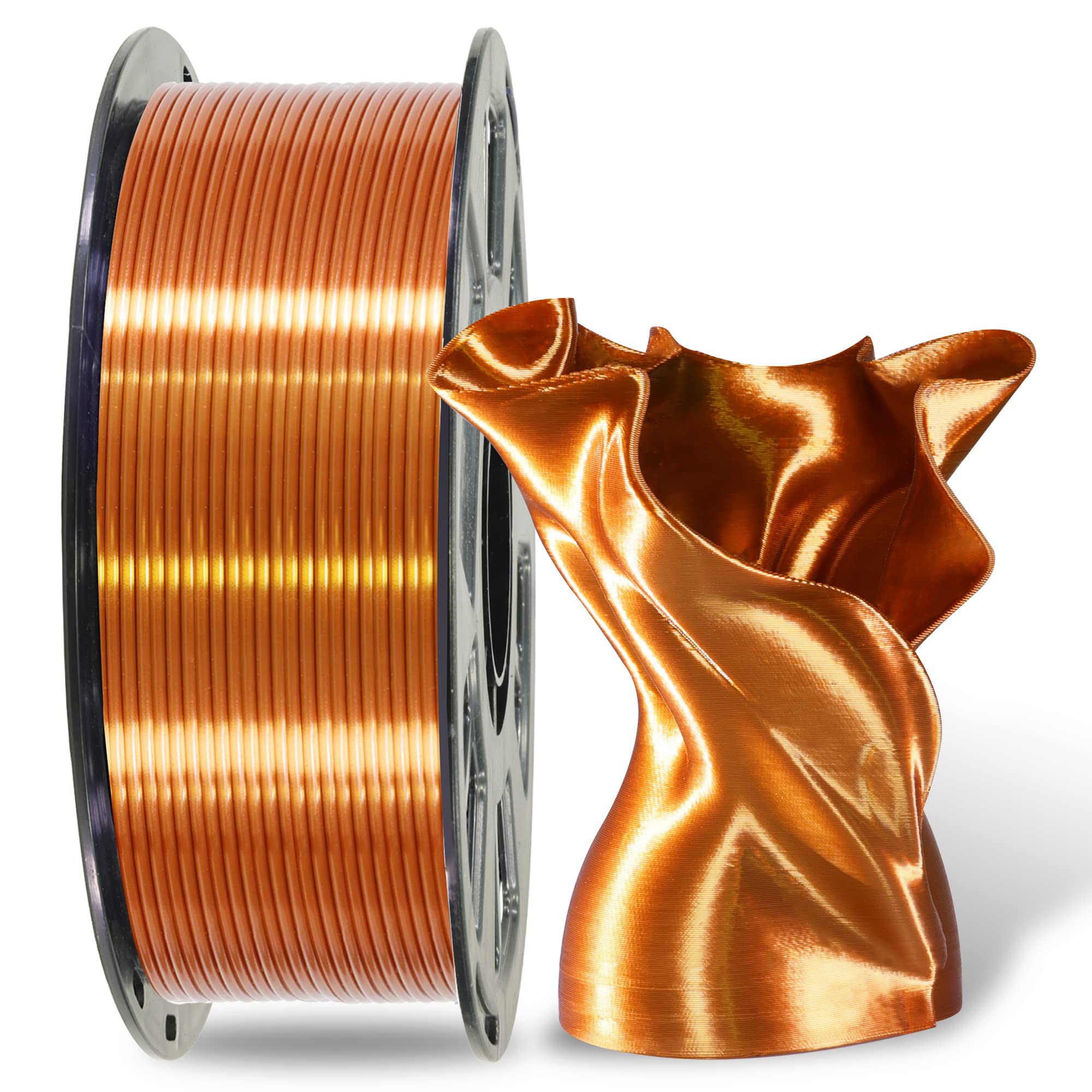 Mika3D 1Kg Silk Metal Luster Surface Shiny Red Copper Pla Filament, 2.2Lbs 3D Printing Material With 1.75Mm High Diameter Accura