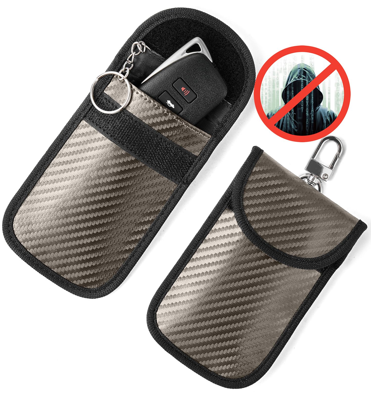 Vammcht Upgraded Faraday Bag for Key Fob (2 Pack), Premium Faraday Key Fob Protector- Car RFID Signal Blocking, Car Security Pro