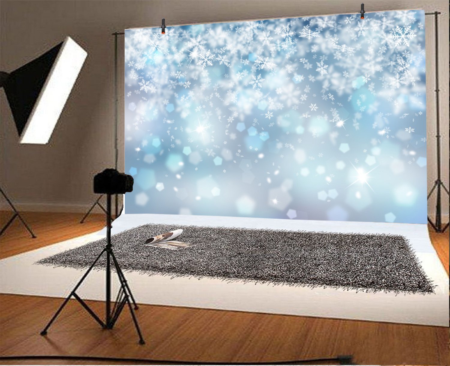 Lfeey 10X8Ft Falling Snowflake Portrait Backdrops For Photography Winter Ice Snow Flakes Photo Shoot Newborn Kids Baby Adults We