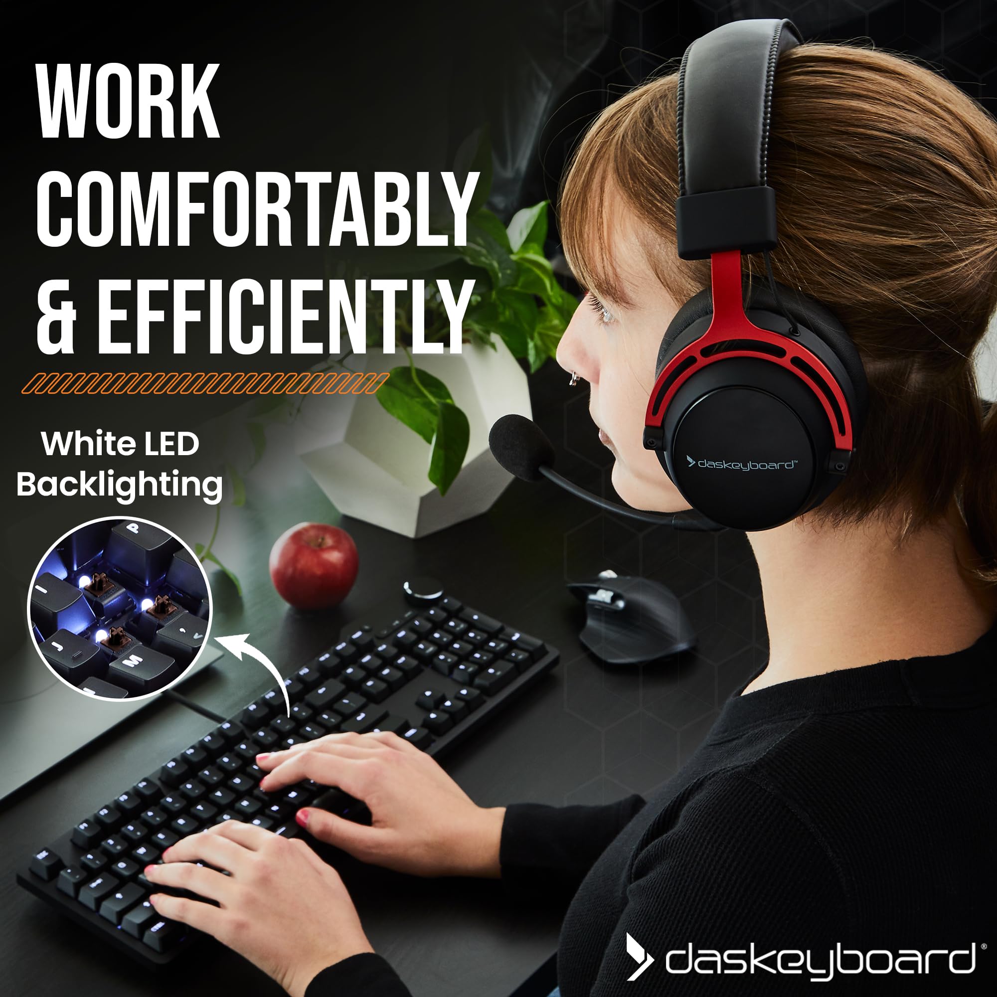 Das Keyboard 6 Professional Backlit Wired Mechanical Keyboard   Tactile Cherry Mx Brown Switches, Shine Through Keycaps, 2 Port Usb C Hub, Media Controls, Durable Aluminum Enclosure, Volume Knob, Nkro