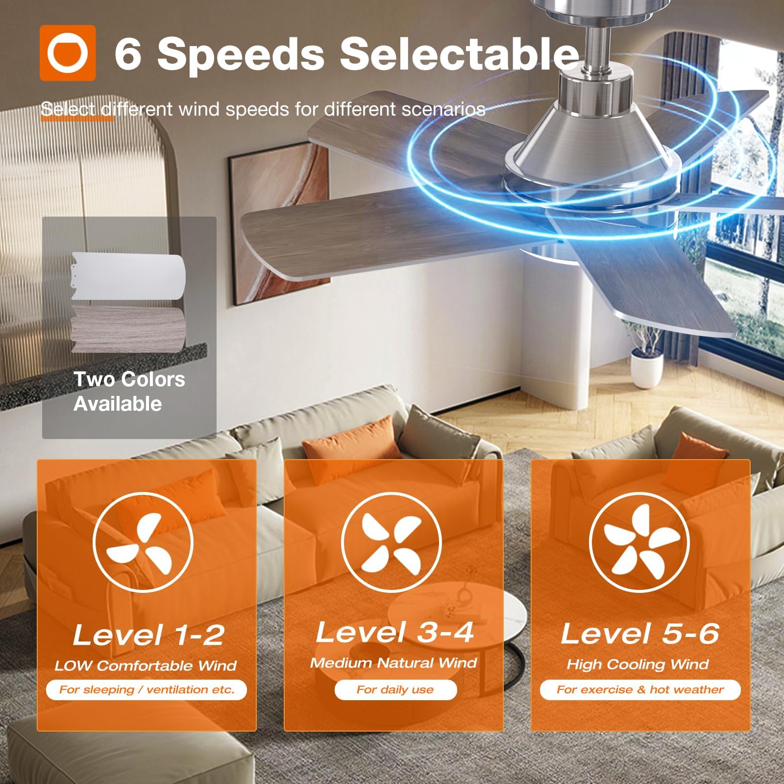 Addlon Ceiling Fans With Lights, 32 Inch Nickel Ceiling Fan With Light And Remote Control, Reversible, 3Cct, Dimmable, Noiseless