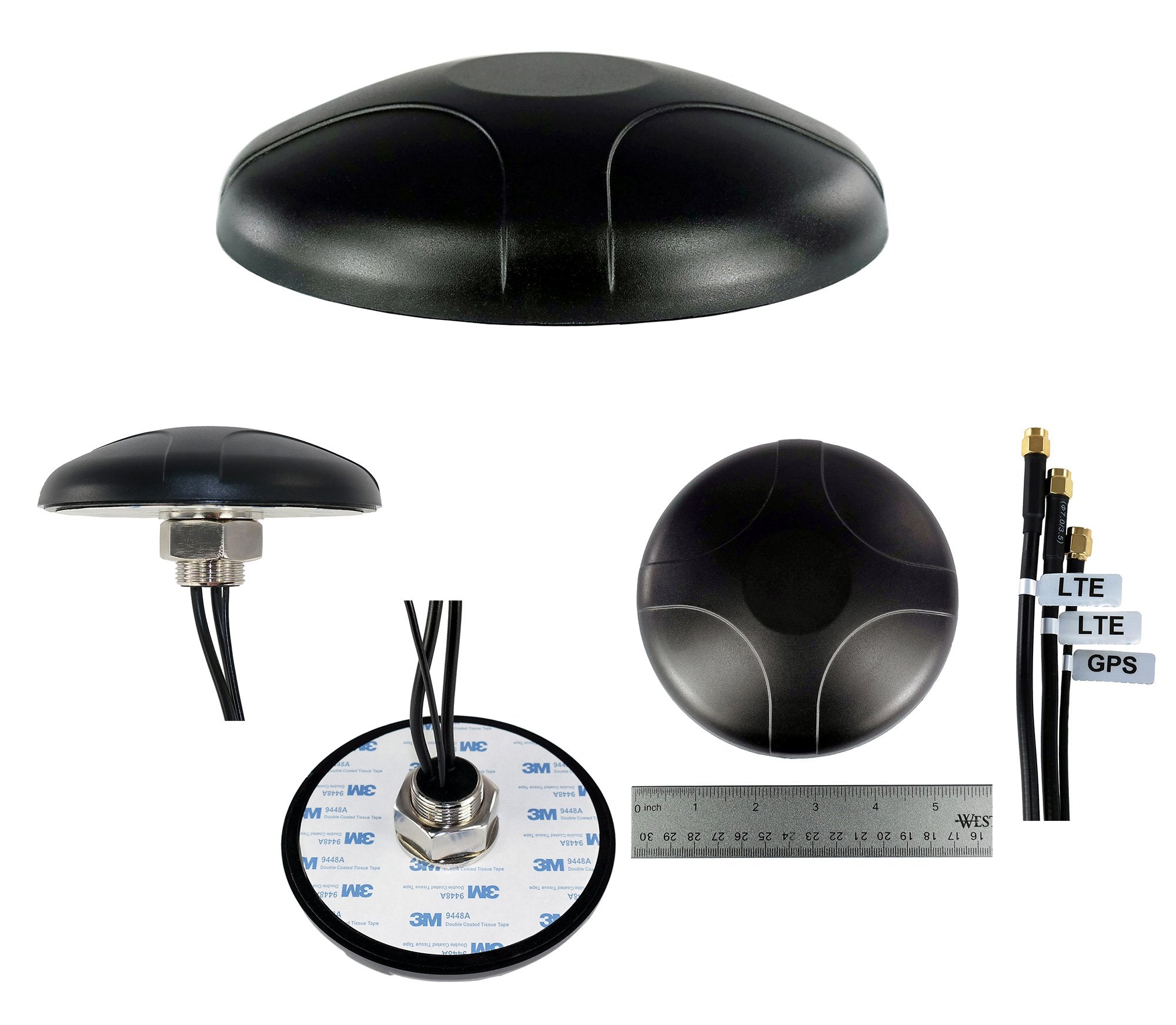 Proxicast 3 In 1 Professional Low Profile Mimo Lte + Gps Screw Mount Combination Vehicle Antenna Compatible With Cradlepoint, Di