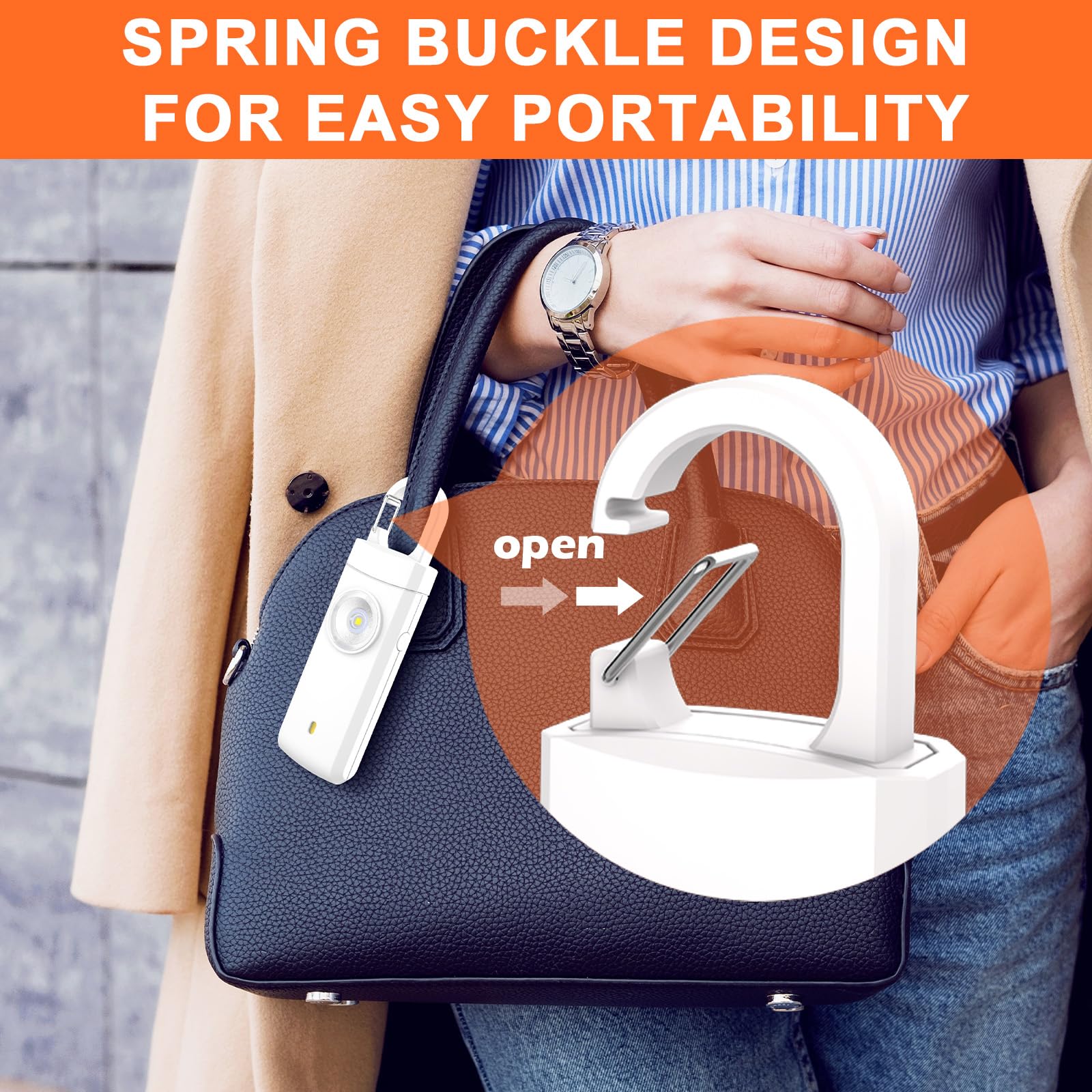 4 Pcs Self Defense Usb Rechargeable Alarm,130 Db Loud Siren With Led Strobe Light,Keychain Design For Easier Carrying, Personal