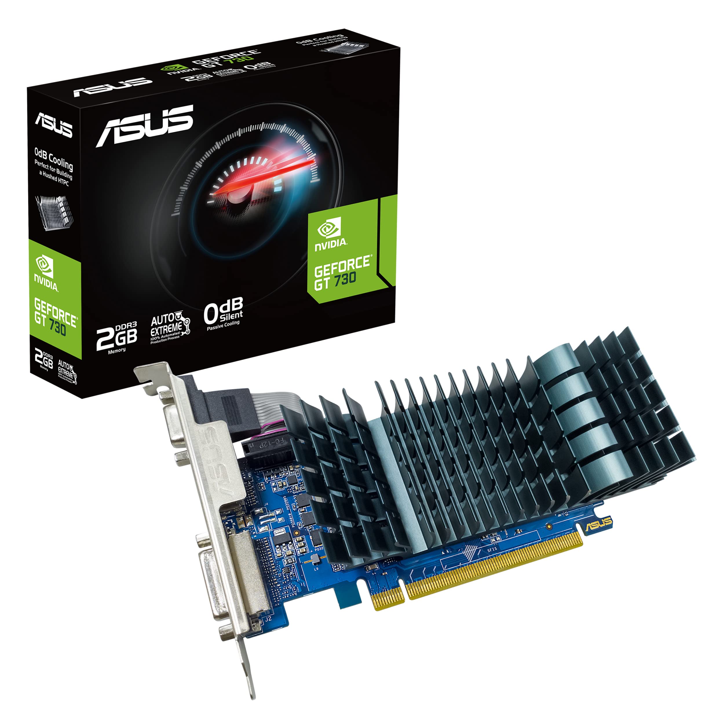 ASUS NVIDIA GeForce GT 730 Graphics Card GT730SL2GD3BRKEVO (PCIe 2.0, 2GB DDR3 Memory, LowProfile, AutoExtreme Technology,