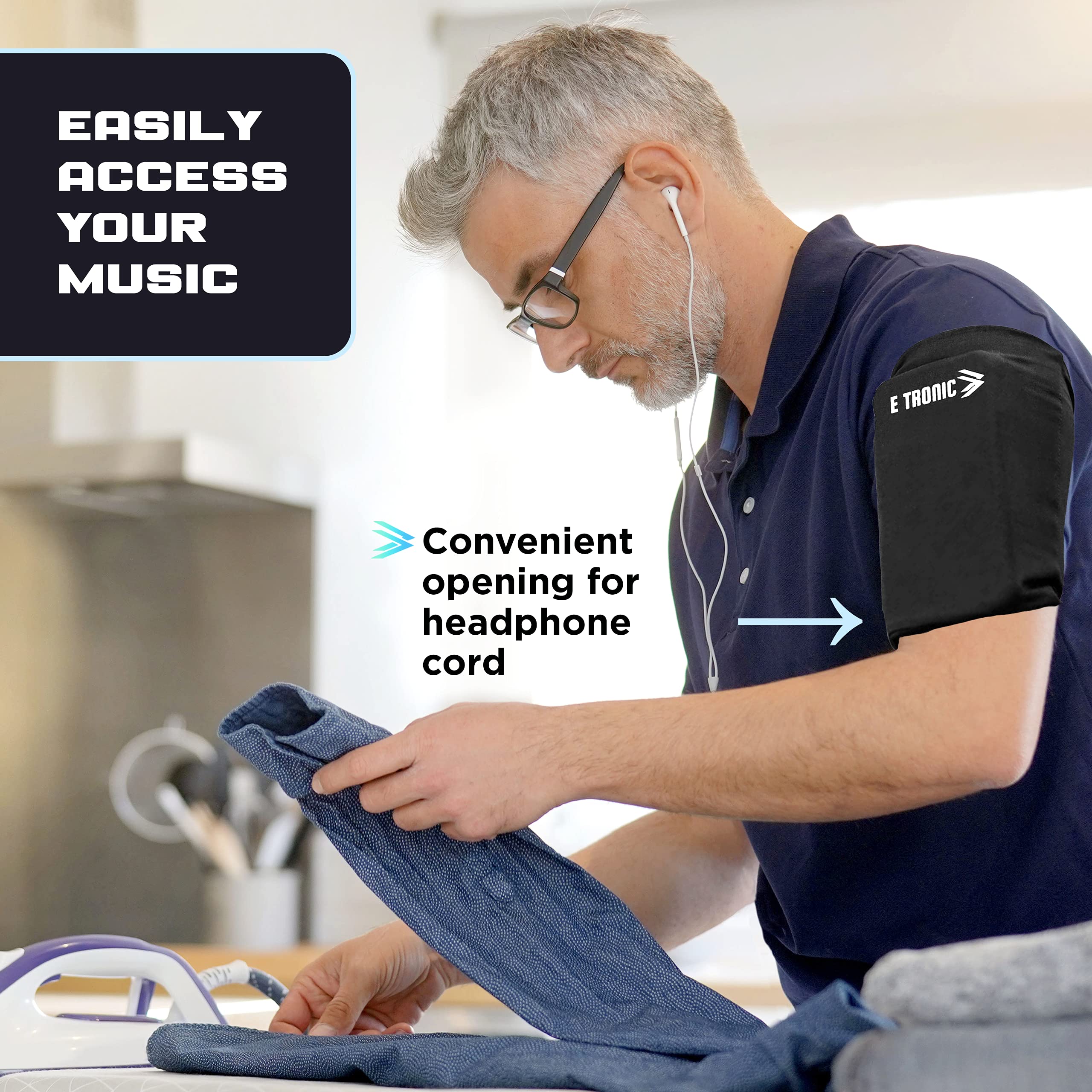 E Tronic Edge Phone Holder For Running, Cell Phone Arm Bands With Reflective Logo, Phone Strap Armband Fits Iphone And Android,