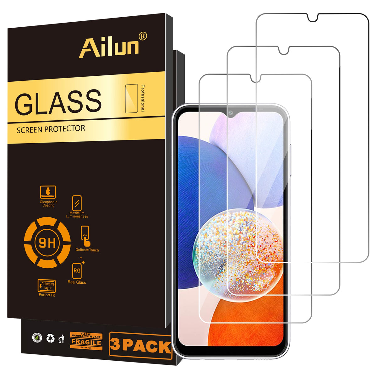 Ailun Screen Protector For Galaxy A14 5G/A13 5G/A12 4G 5G/A12 Nacho/A32 5G/A42/A02/A02S/A03/A03S/A03Core/M12 [0.33Mm] Tempered G