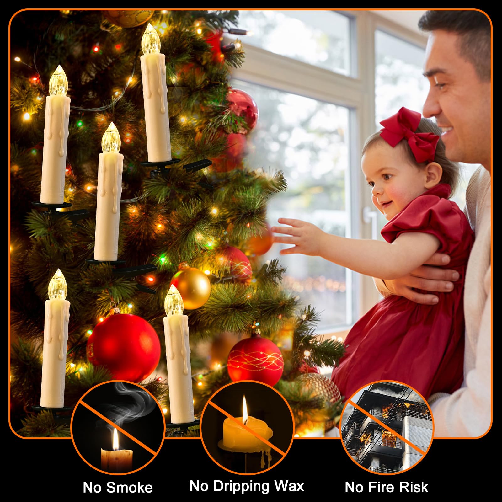 Racegt 20 Pcs Flameless Candles With Remote, Clip On Candle Lights For Christmas Tree With Timer, Battery Operated Led Window Ca