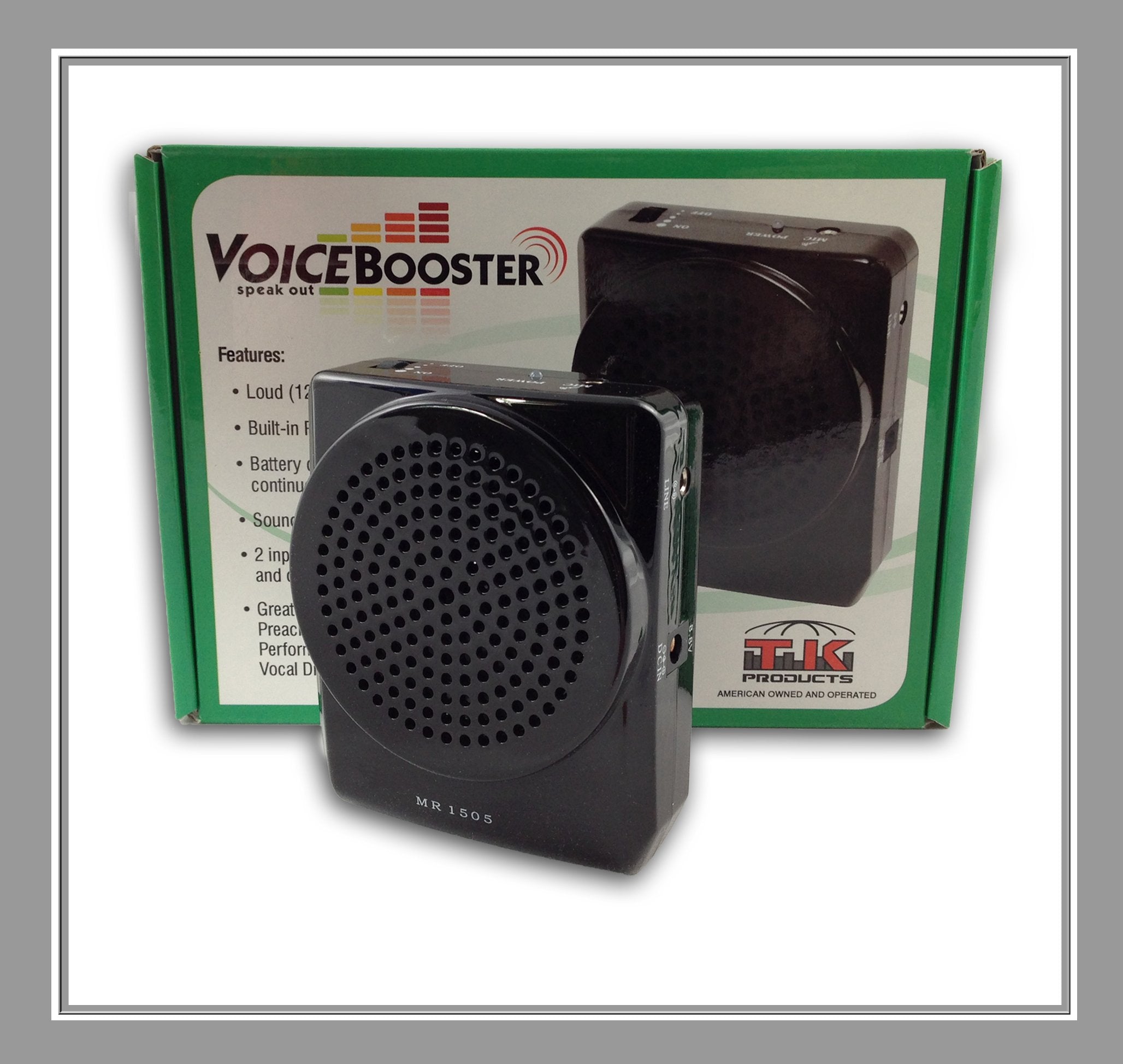 Voicebooster Voice Amplifier 12Watts Black Mr1505 By Tk Products, Portable, For Teachers, Coaches, Tour Guides, Presentations, Costumes, Etc.