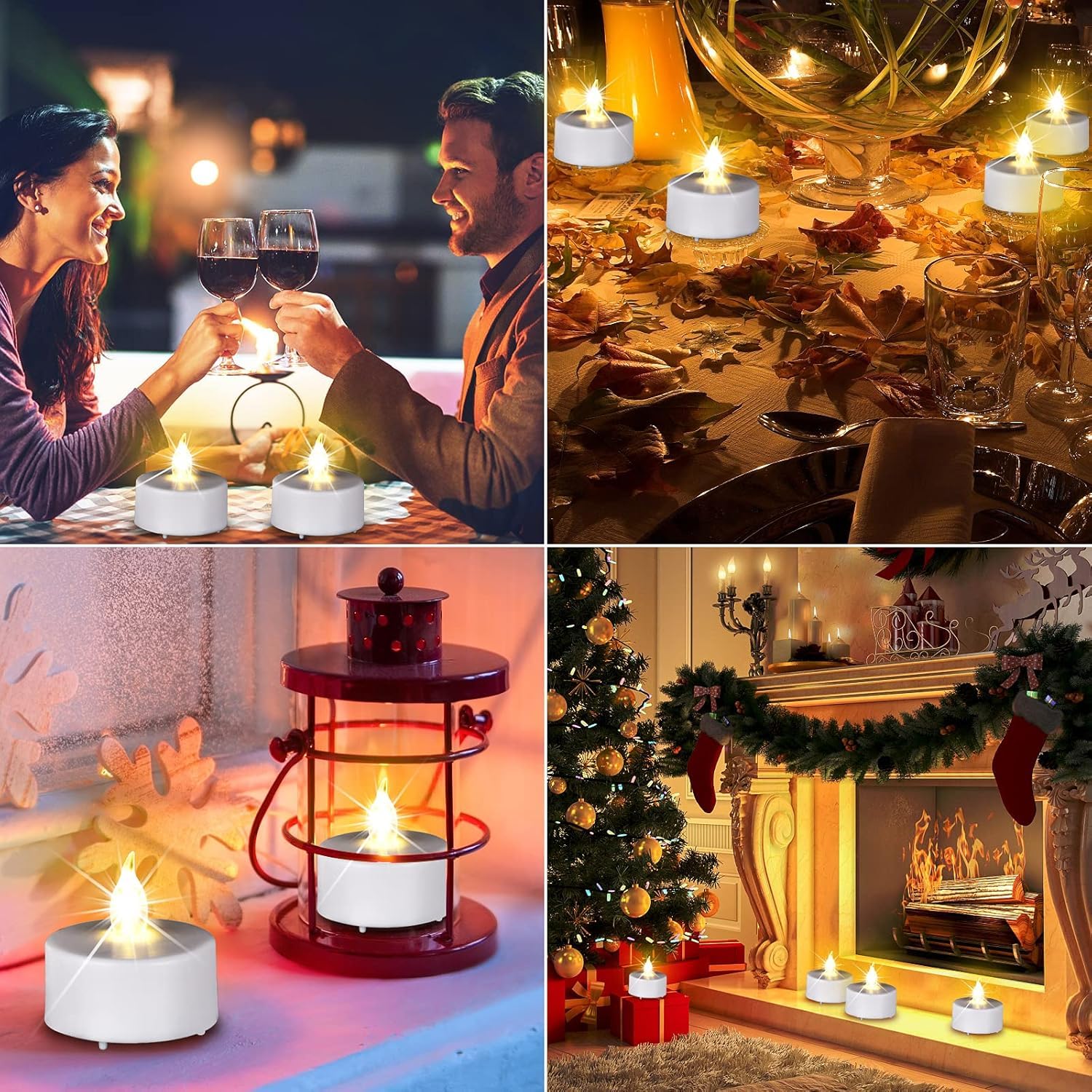 Battery Operated Led Tea Lights: 12Pack Flameless Votive Candles Lamp Realistic And Bright Flickering Holiday Gift Long Lasting