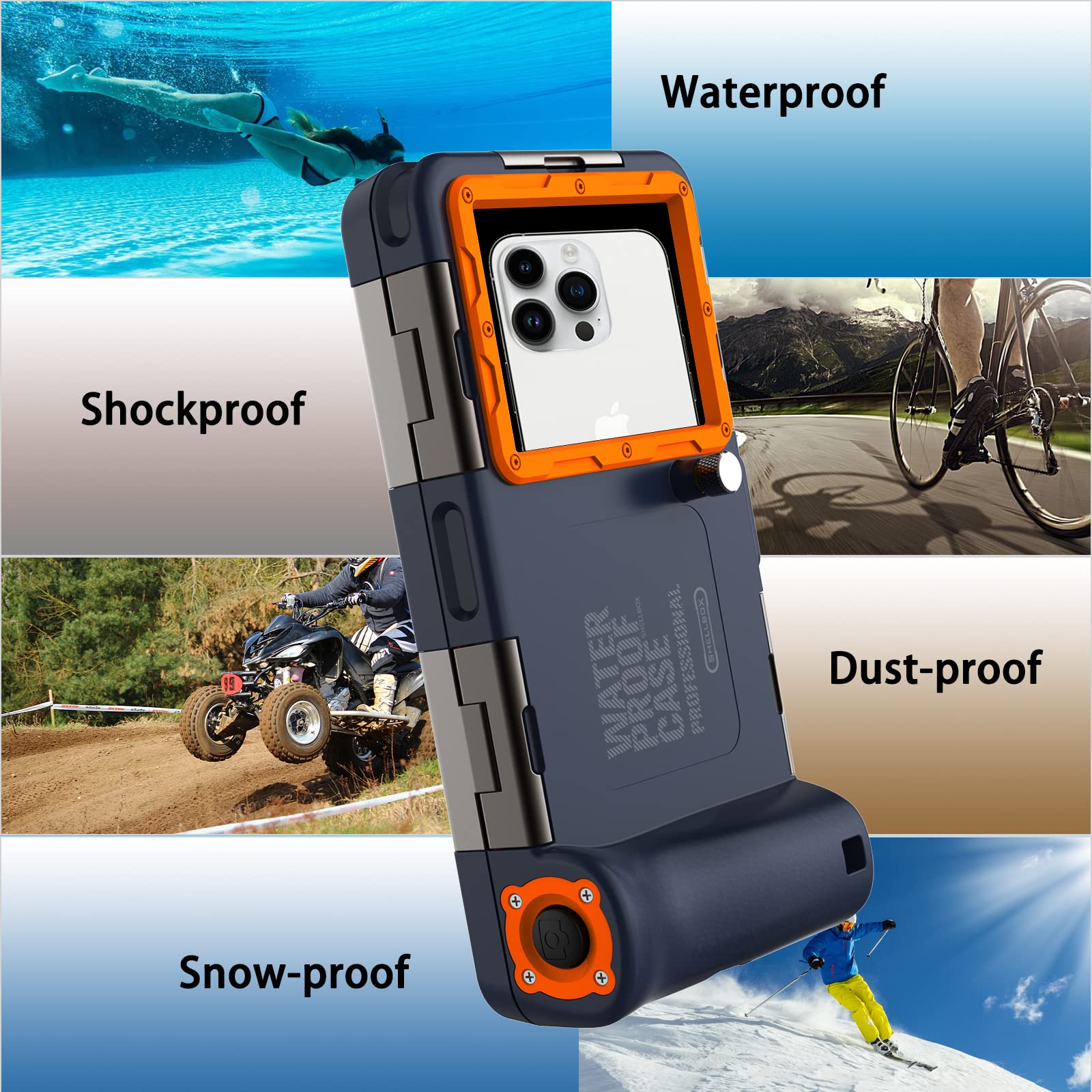 Professional Waterproof Diving Case For Snorkeling, 15M/50Ft Underwater Photo & Video Protective Housings With Lanyard For Iphon