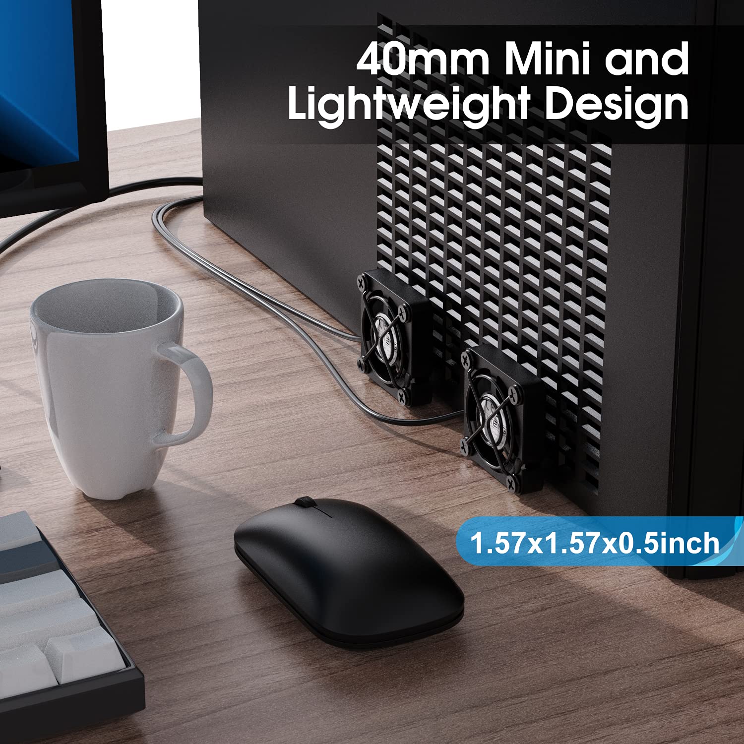 Eluteng Dual 40Mm Usb Fan With 3 Speeds Adjustable 5V Pc Fan Max 5500Rpm 40Mm * 40Mm * 25Mm Mini Case Fan Quiet Computer Fan Com