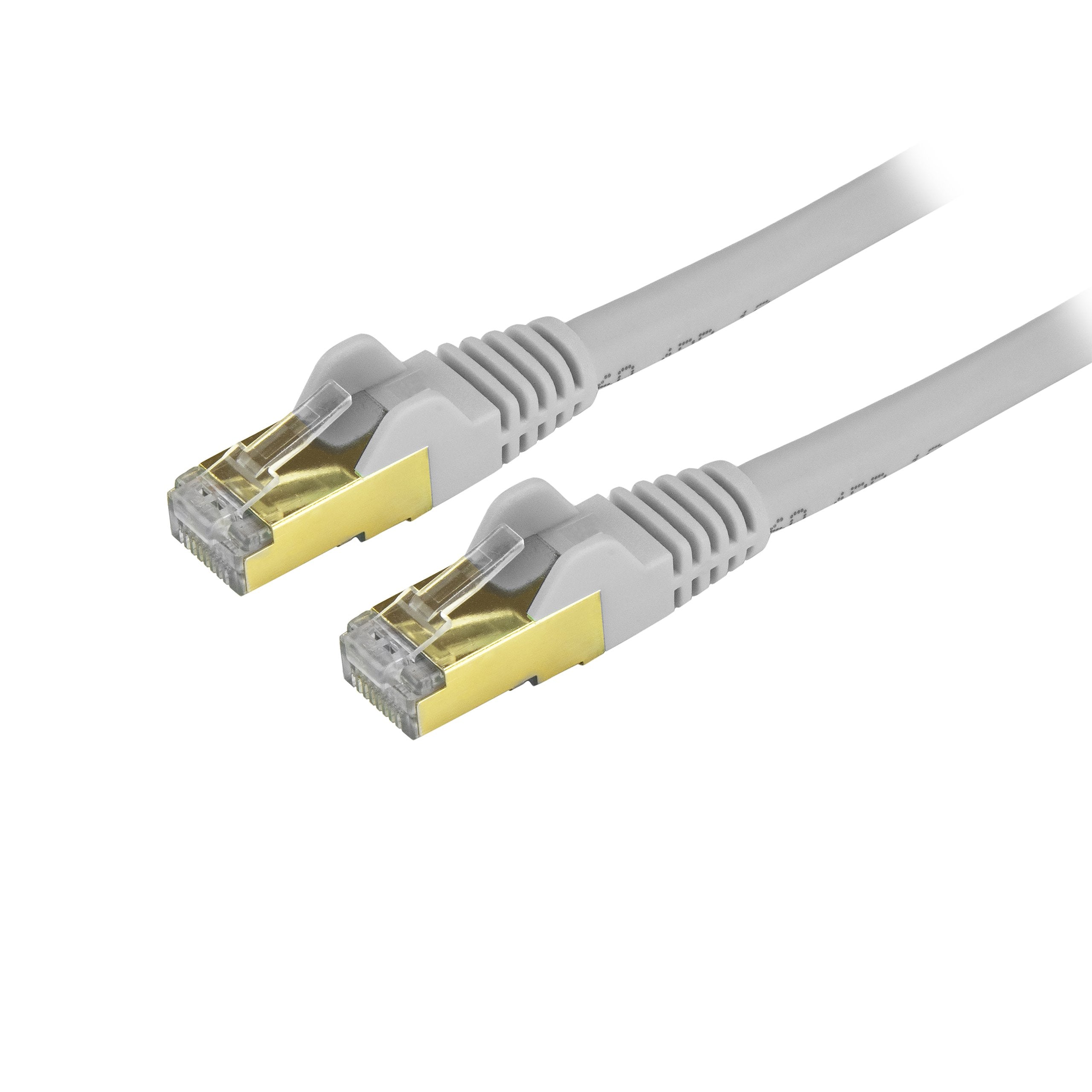 StarTech.com 9ft CAT6a Ethernet Cable   10 Gigabit Shielded Snagless RJ45 100W PoE Patch Cord   10GbE STP Network Cable w/Strain Relief   Gray Fluke Tested/Wiring is UL Certified/TIA (C6ASPAT9GR)
