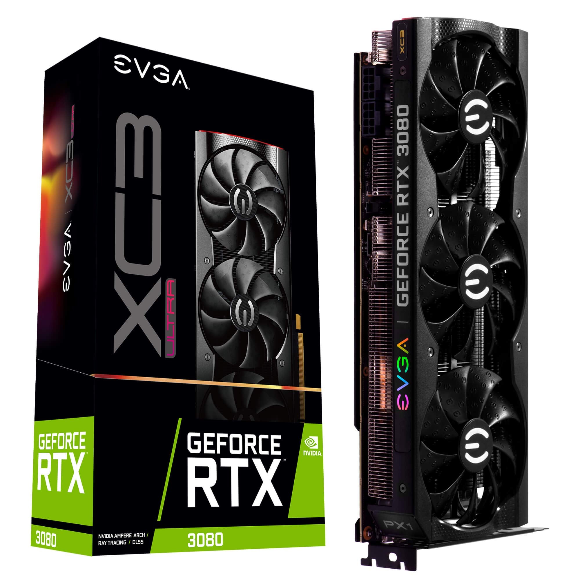 Evga 10G P5 3885 Kr Geforce Rtx 3080 Xc3 Ultra Gaming, 10Gb Gddr6X, Icx3 Cooling, Argb Led, Metal Backplate