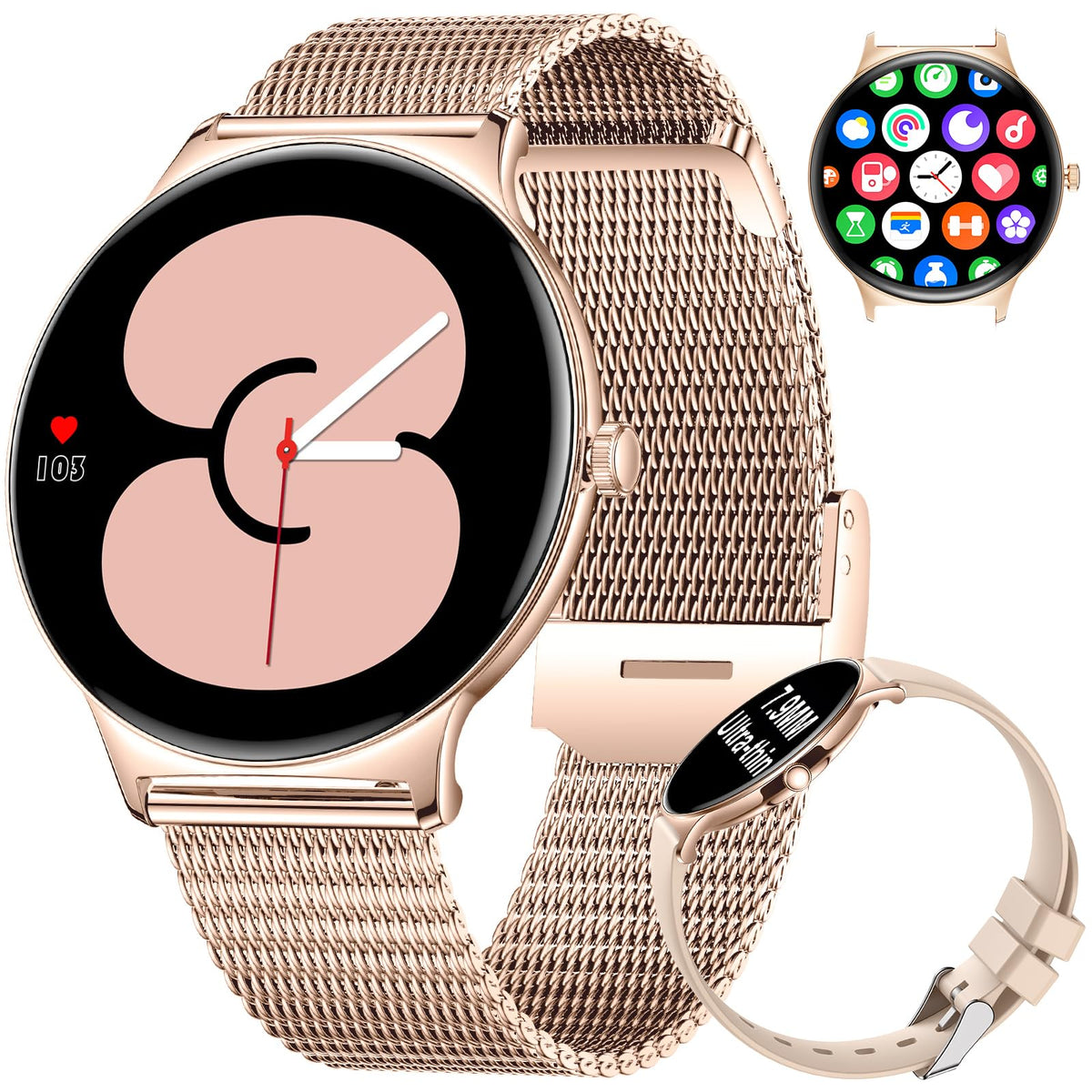 Lige Fitness Smart Watches For Women(Answer/Make Call), 1.43 '' Amoled Android Smart Watch With Heart Rate Monitor/Sleep Tracker