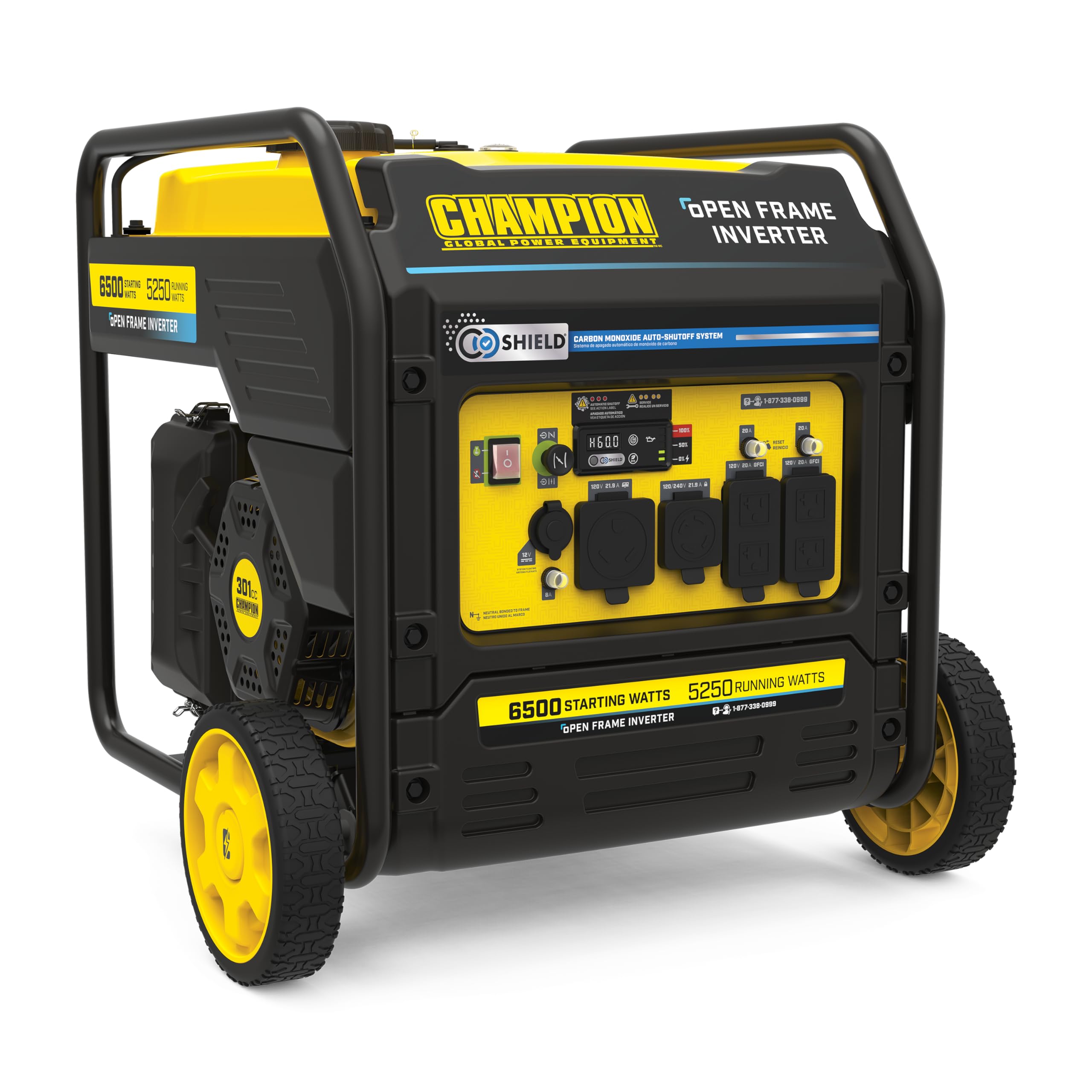 Champion Power Equipment 6500 Watt Rv Ready Portable Open Frame Inverter Generator With Quiet Technology And Co Shield