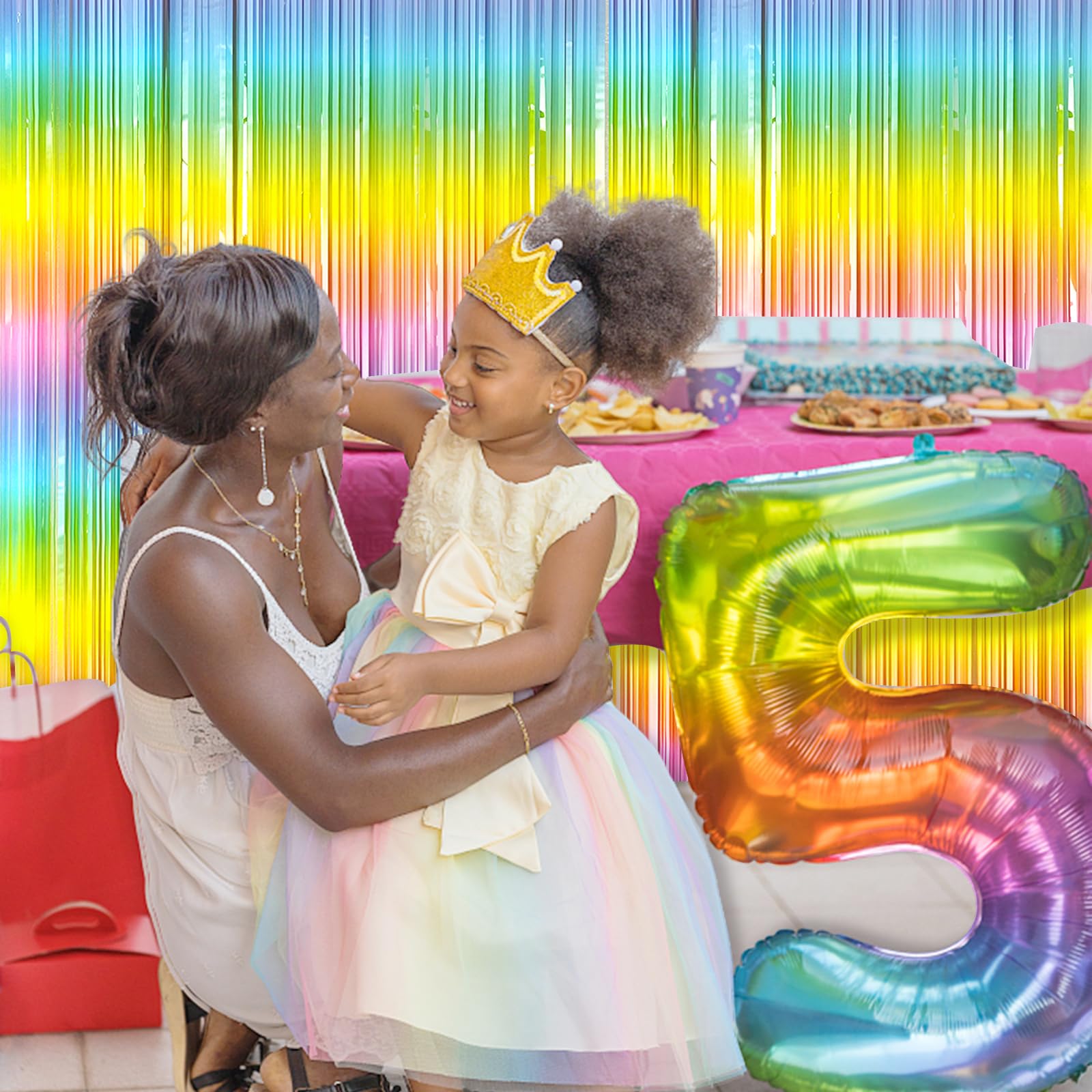 3 Pack Backdrop Pastel Rainbow Foil Fringe Backdrop Curtains Dance Party Decorations Photo Booth Props For Bachelorette Decorati