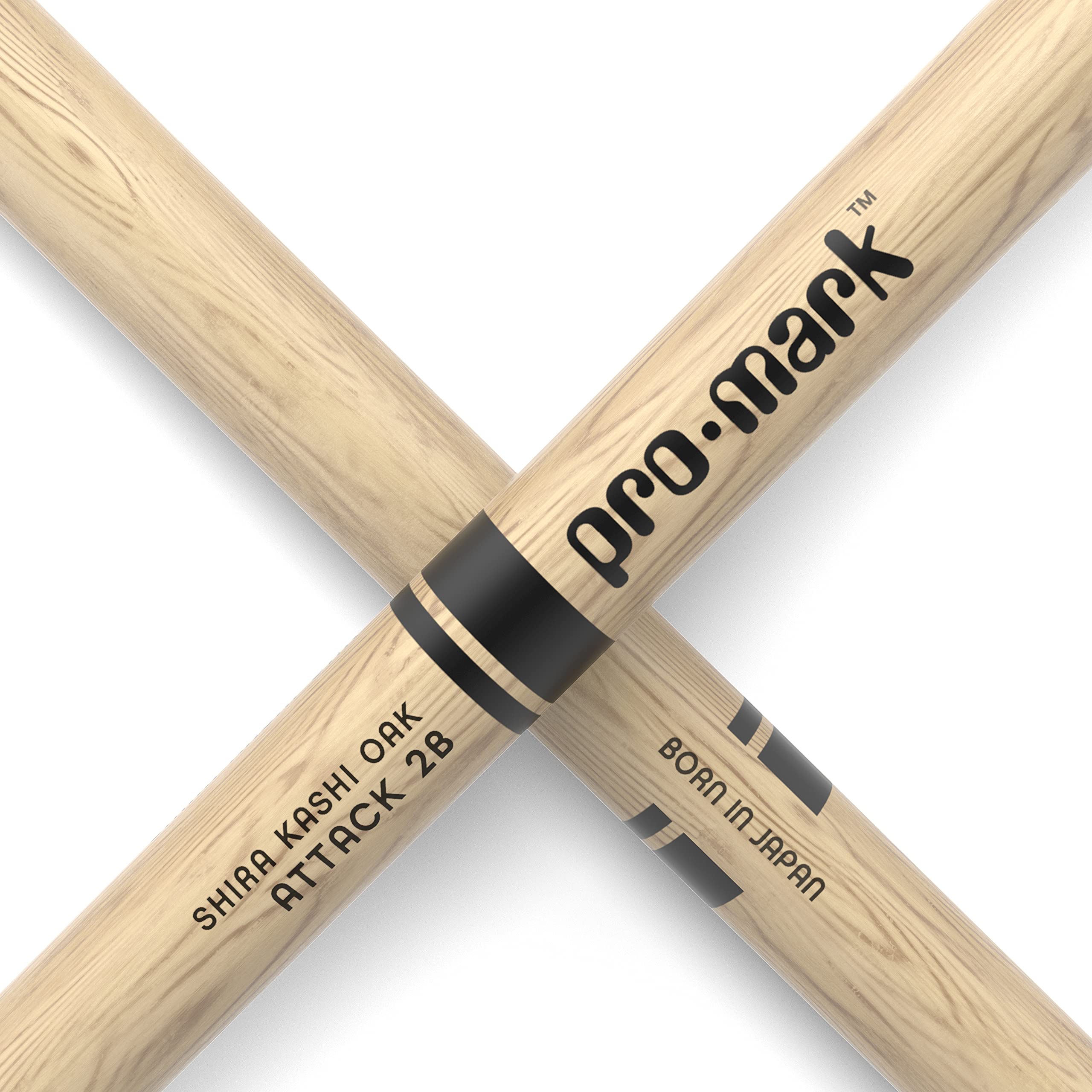 Promark Drum Sticks   Classic Attack 2B Shira Kashi Oak Drumsticks, Oval Nylon Tip, One Pair
