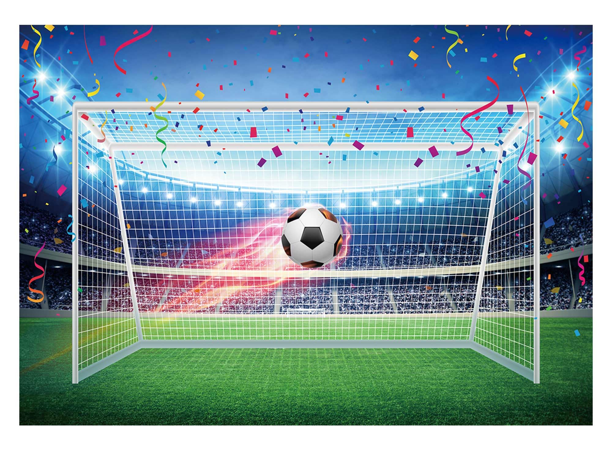 Allenjoy 7X5Ft Football Backdrop Soccer Pitch Stadium Auditorium Light Photography Background For Boys Newborn Baby Shower Sport