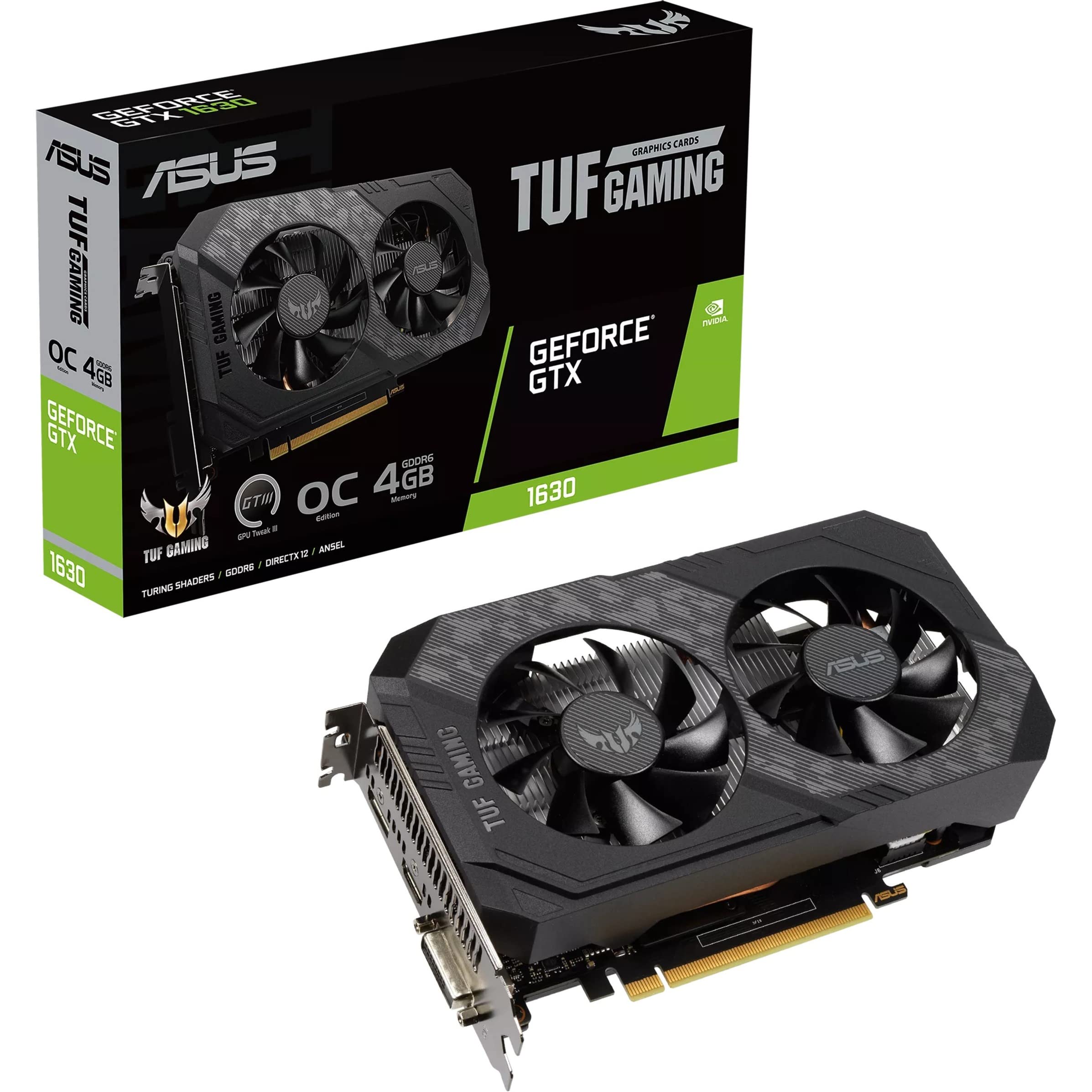 Asus VCX TUFGTX1630O4GGAMING GeForce GTX 1630 OC 4GB GDDR6 HDMI DP DVID
