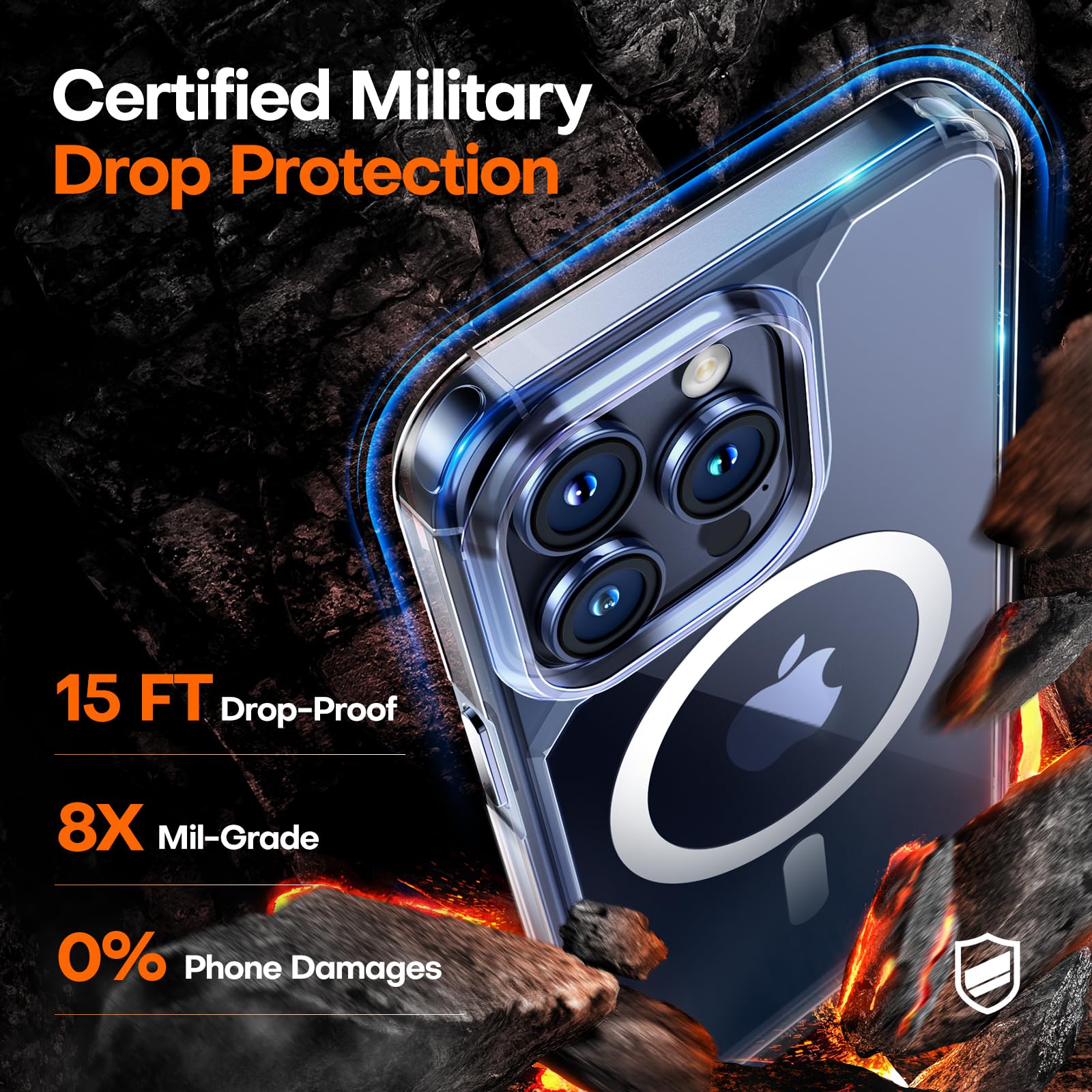 Tauri For Iphone 15 Pro Max Case Compatible With Magsafe, With 2X Screen Protectors,Military Grade Protection [Not Yellowing] Ma