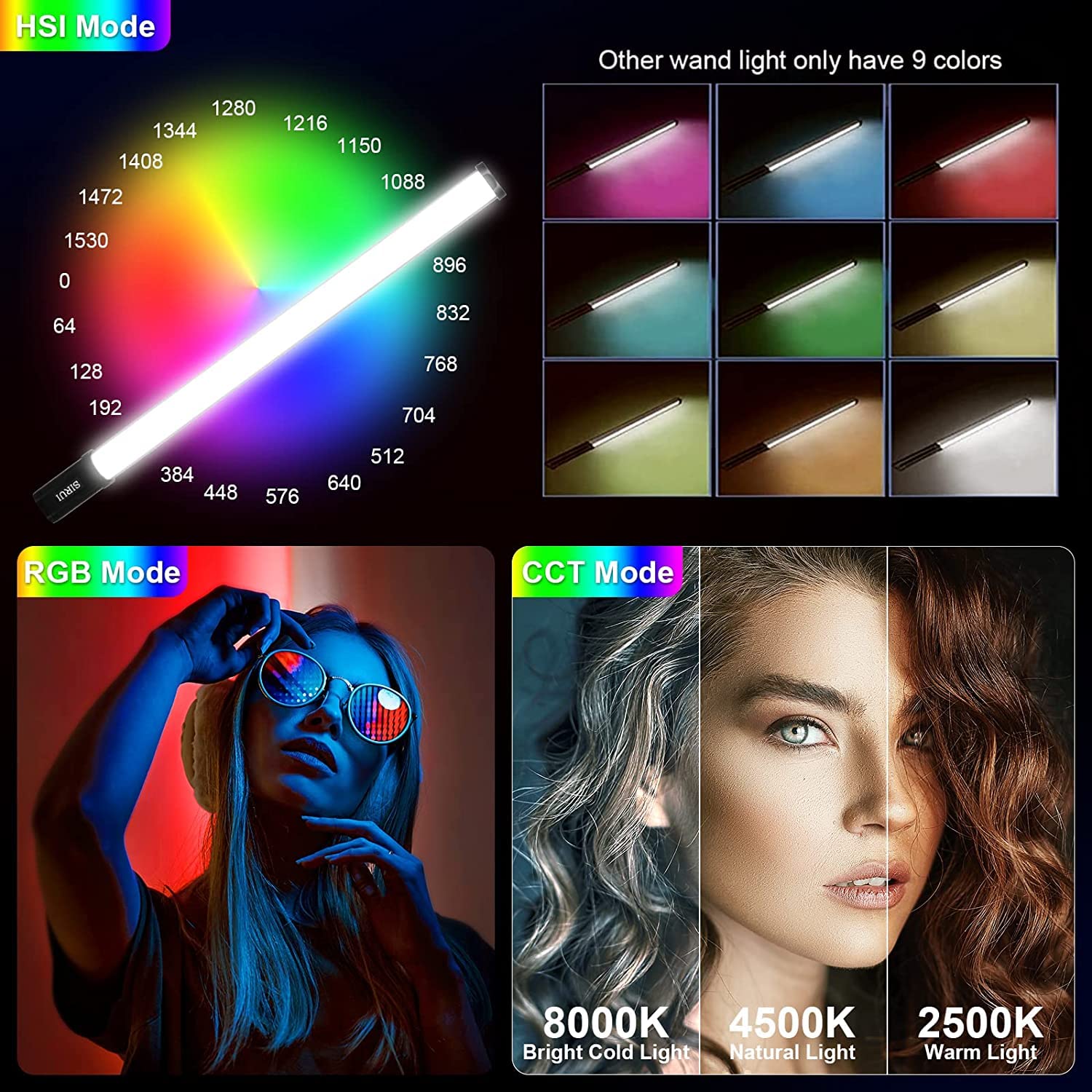 Sirui T120 Rgb Led Video Light Wand, Portable Handheld Studio Light Stick For Photography, 47.2'' Tube Light With Rechargeable B