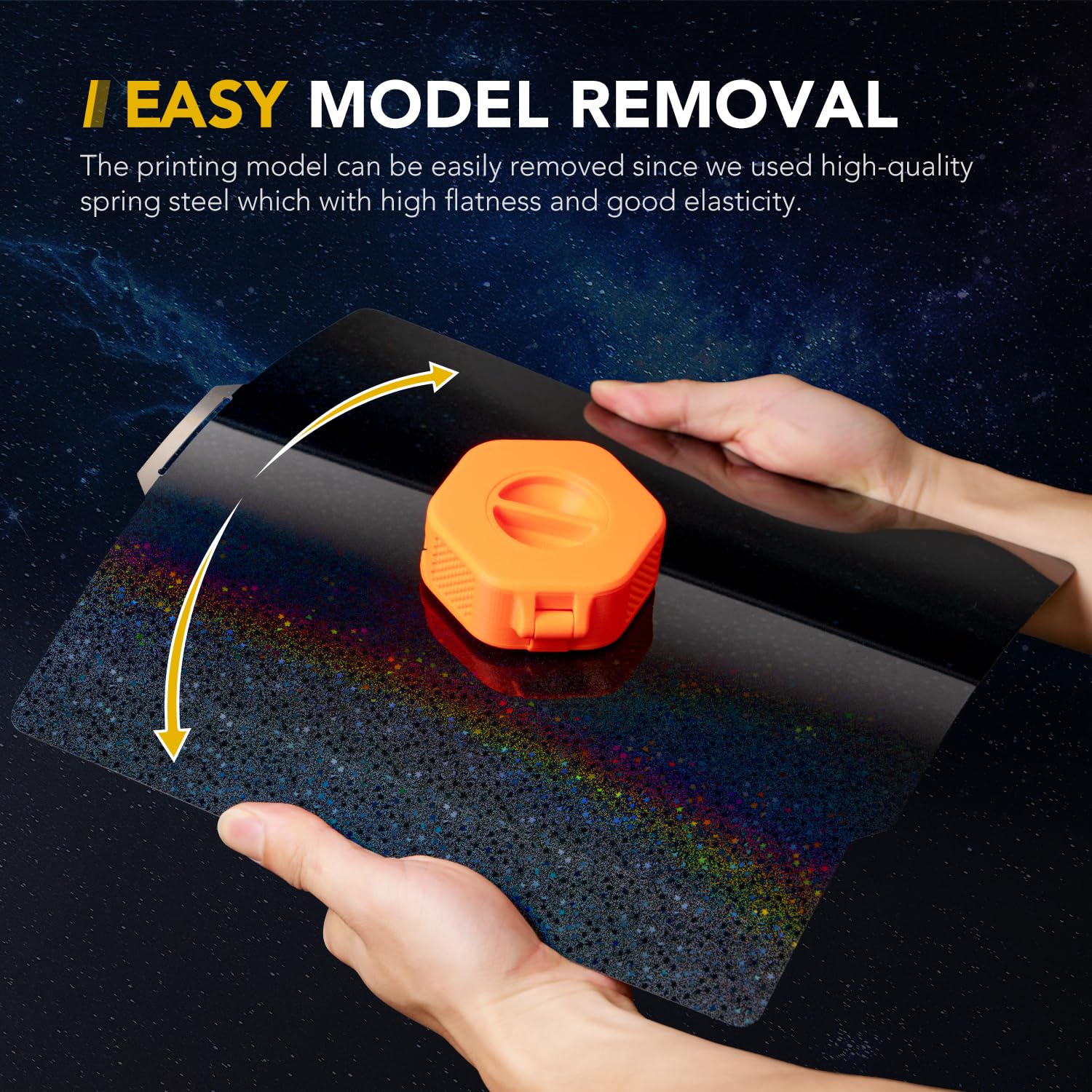 Vokelater Pey+Pei 3D Printer Build Plate Sheet For Bambu Lab X1/X1C/X1E/P1P/P1S/A1, Dual Texture With Starry Sky Pattern 257X257