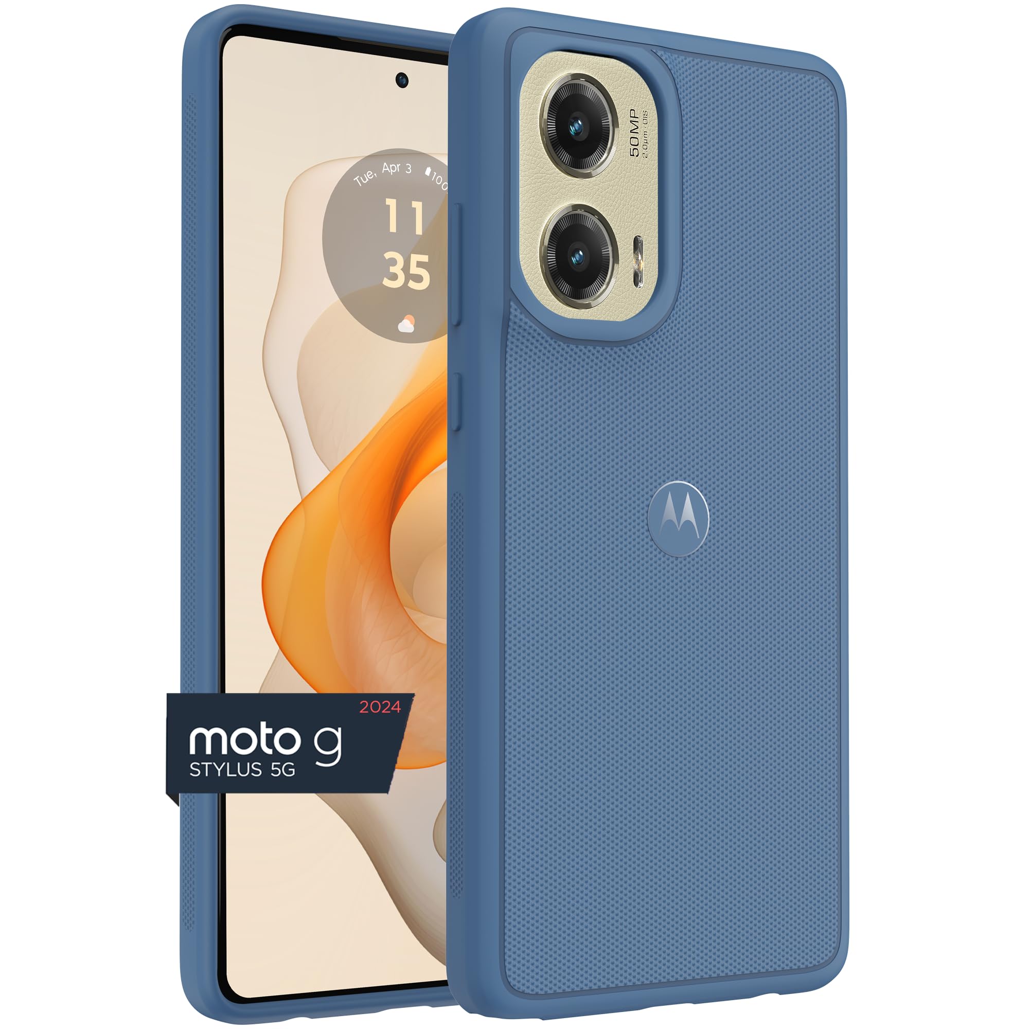 Motorola Moto G Stylus 5G (2024) Textured Protective Case  Dusk Blue   Precision Fit Shock Absorbing Cases For Enhanced Phone Gr