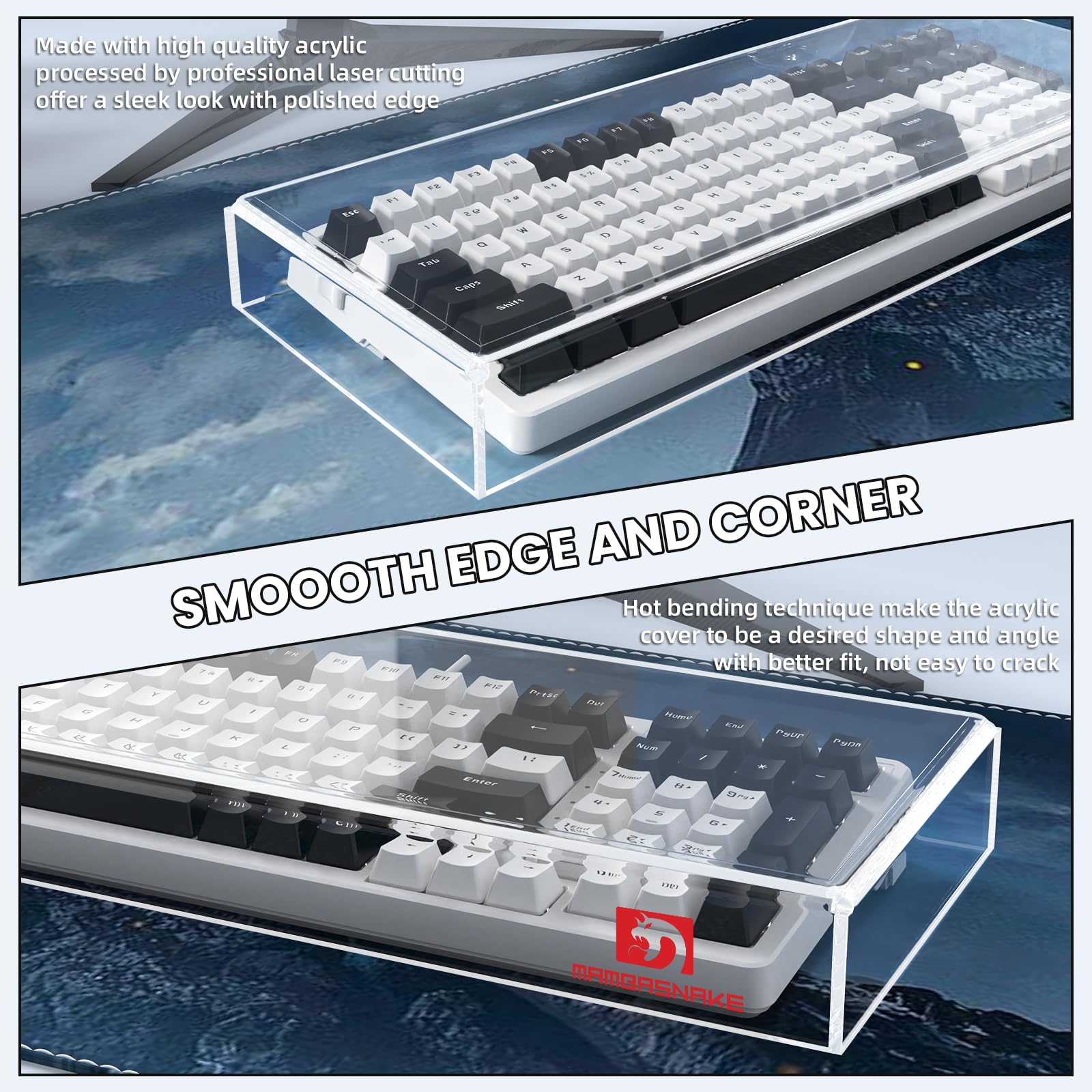 Ziyou Lang Kc04 Acrylic Clear Transparent Keyboard Cover(17.4 * 6.5 * 1.89) With Dustproof Waterproof Anti Hit Anti Cat Protecti