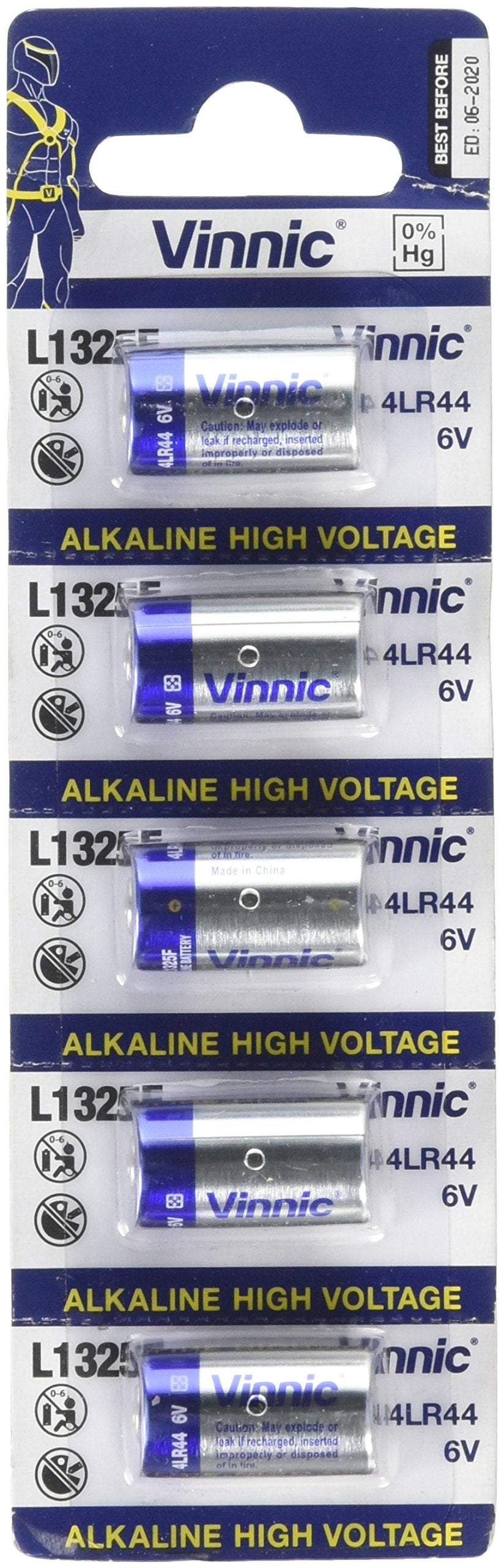 Vinnic A28Px 5 Pcs 6V Replacement Alkaline Batteries (L1325, 4Lr44)