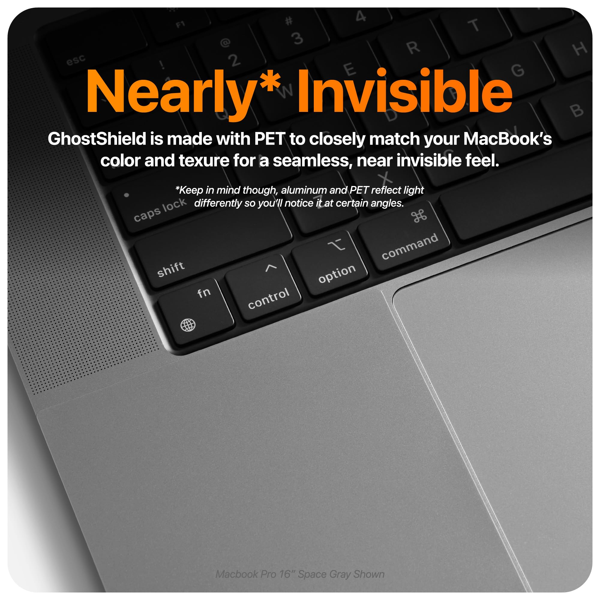 Uppercase Ghostshield Premium Palm Rest Protector Skin Cover Set, Scratches And Wear Protection, Compatible With Macbook Pro 14