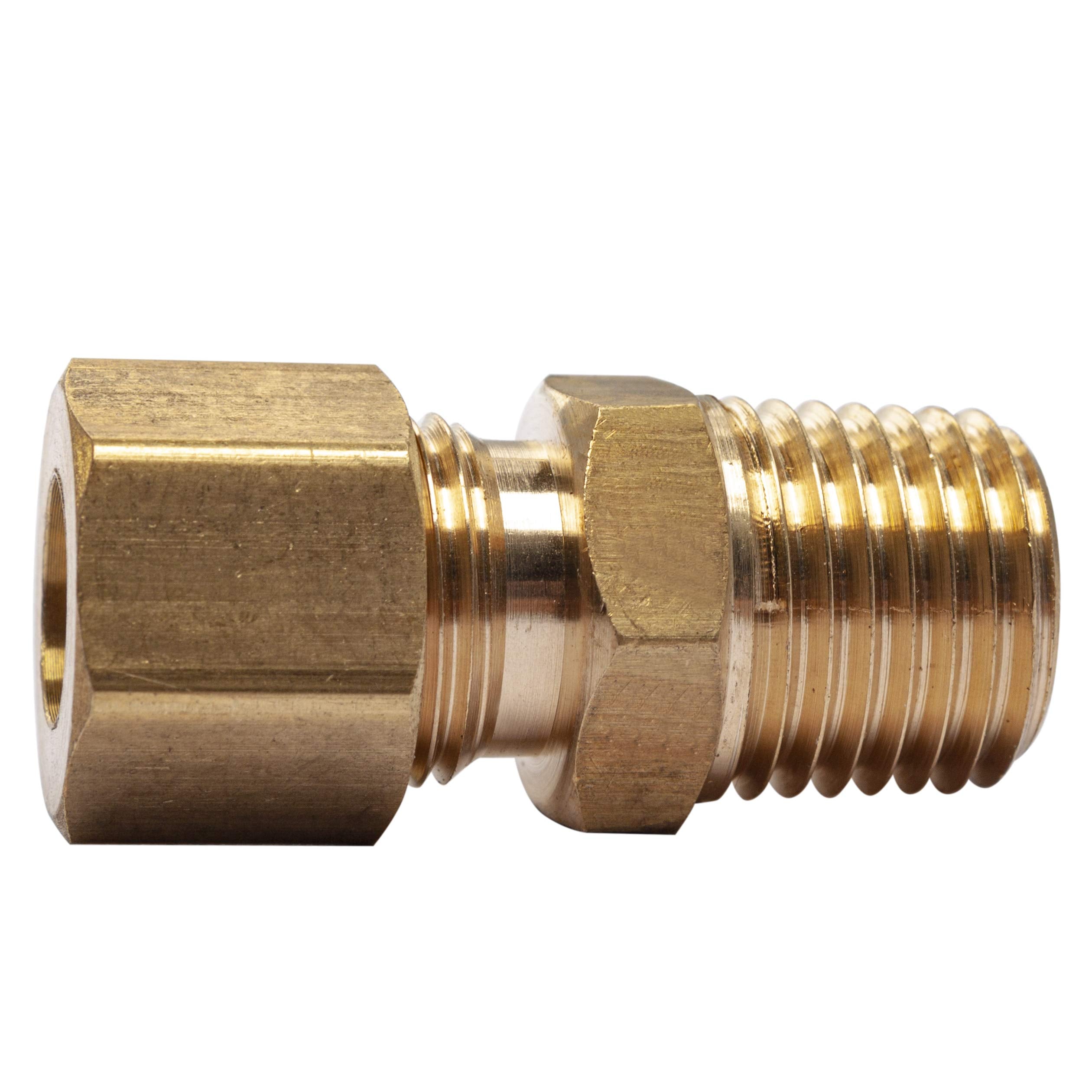 Ltwfitting Brass 5/16-Inch Od X 1/4-Inch Male Npt Compression Connector Fitting(Pack Of 5)