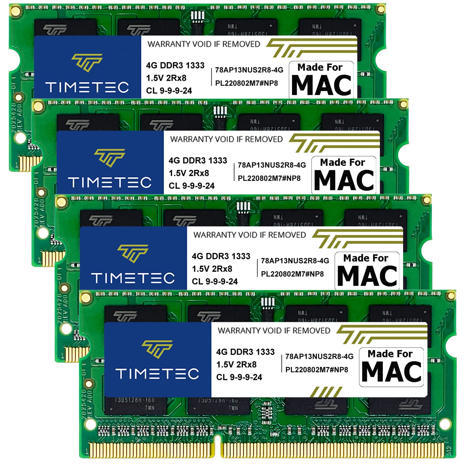 Timetec 16Gb Kit(4X4Gb) Compatible For Apple Ddr3 1333Mhz Pc3 10600 Cl9 For Imac (Mid 2010 27 Inch, Mid 2011 21.5/27 Inch) Sodim