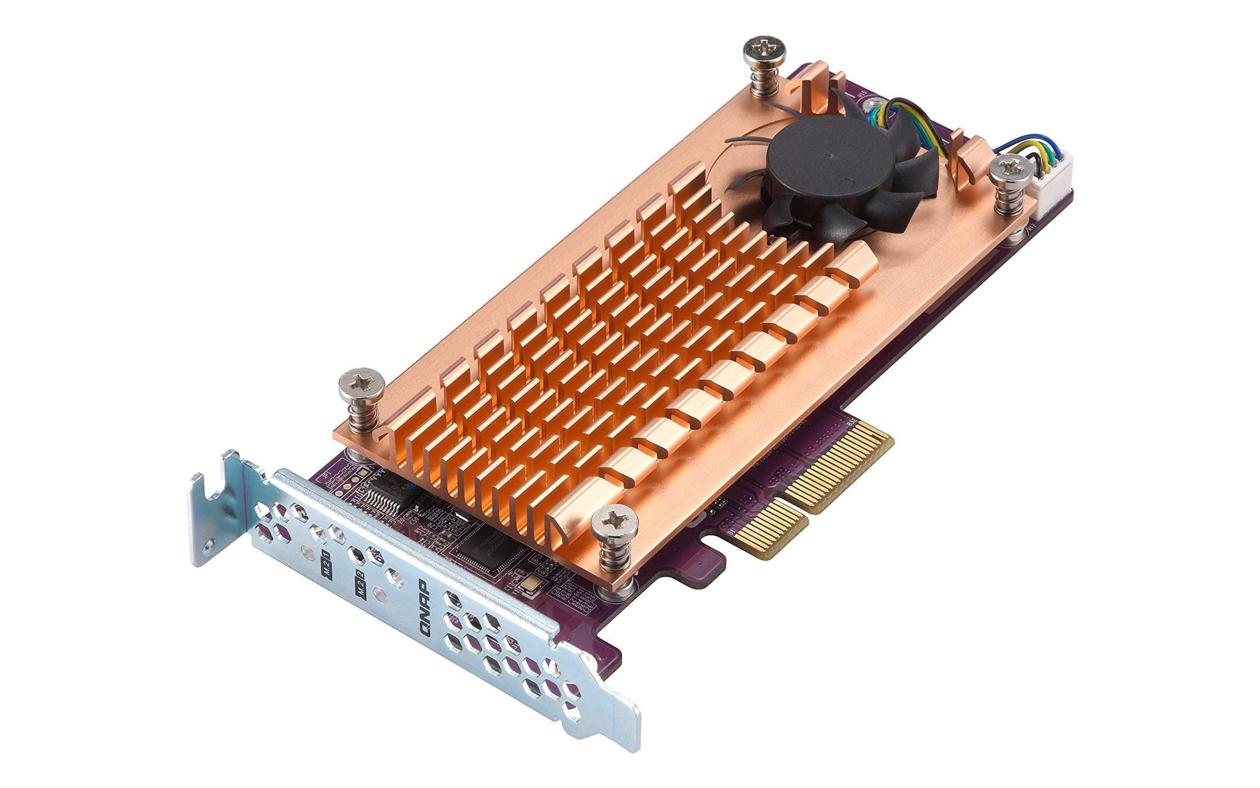 QNAP QM2 2S 220A Dual M.2 22110/2280 SATA SSD Expansion Card (PCIe Gen2 X2), Low Profile Bracket Pre Loaded, Low Profile Flat and Full Height are Bundled