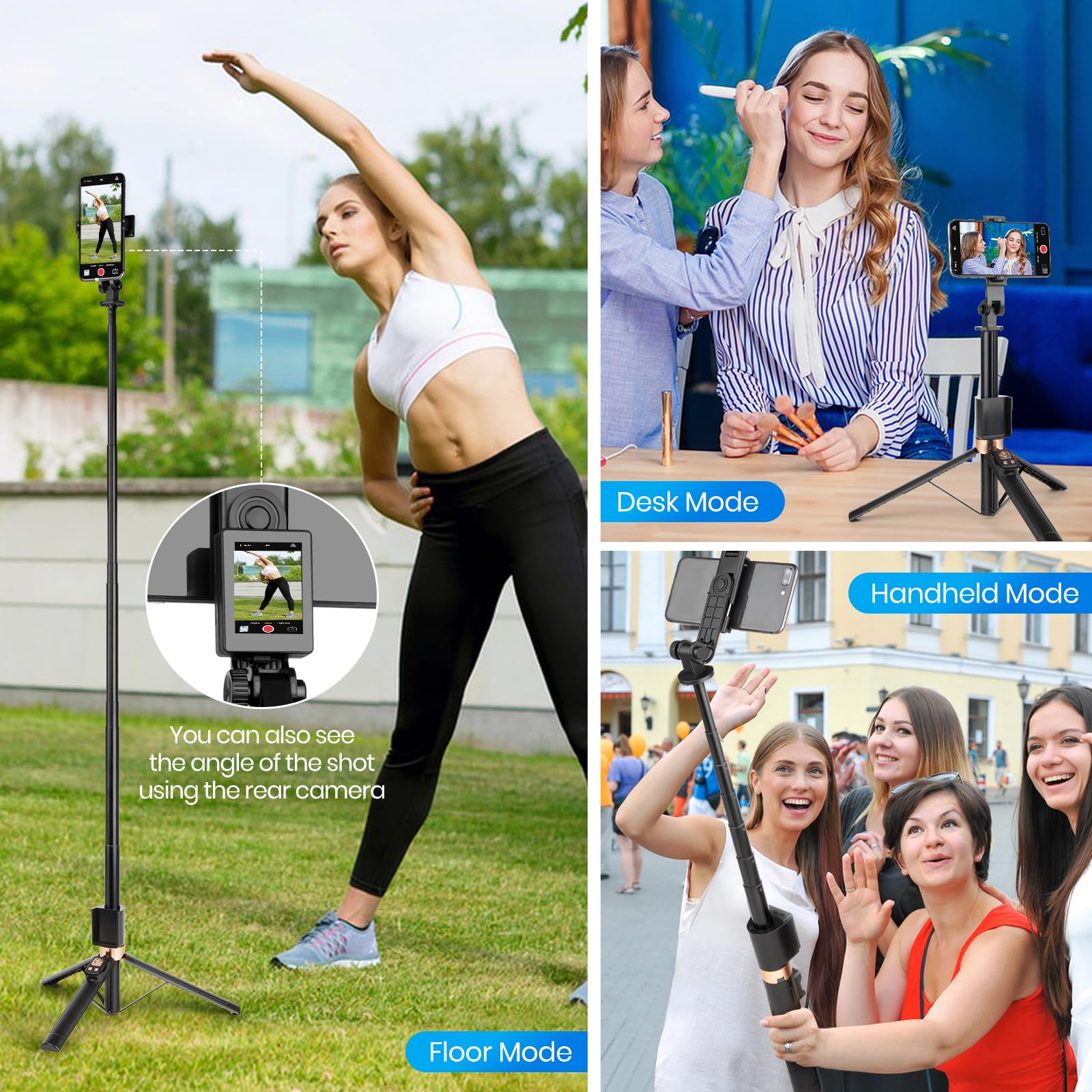 Universal Real-Time Back Camera Monitor For Iphone & Android, Vlog Selfie Monitor Screen For Iphone, No App Needed, 1080P Hd Scr