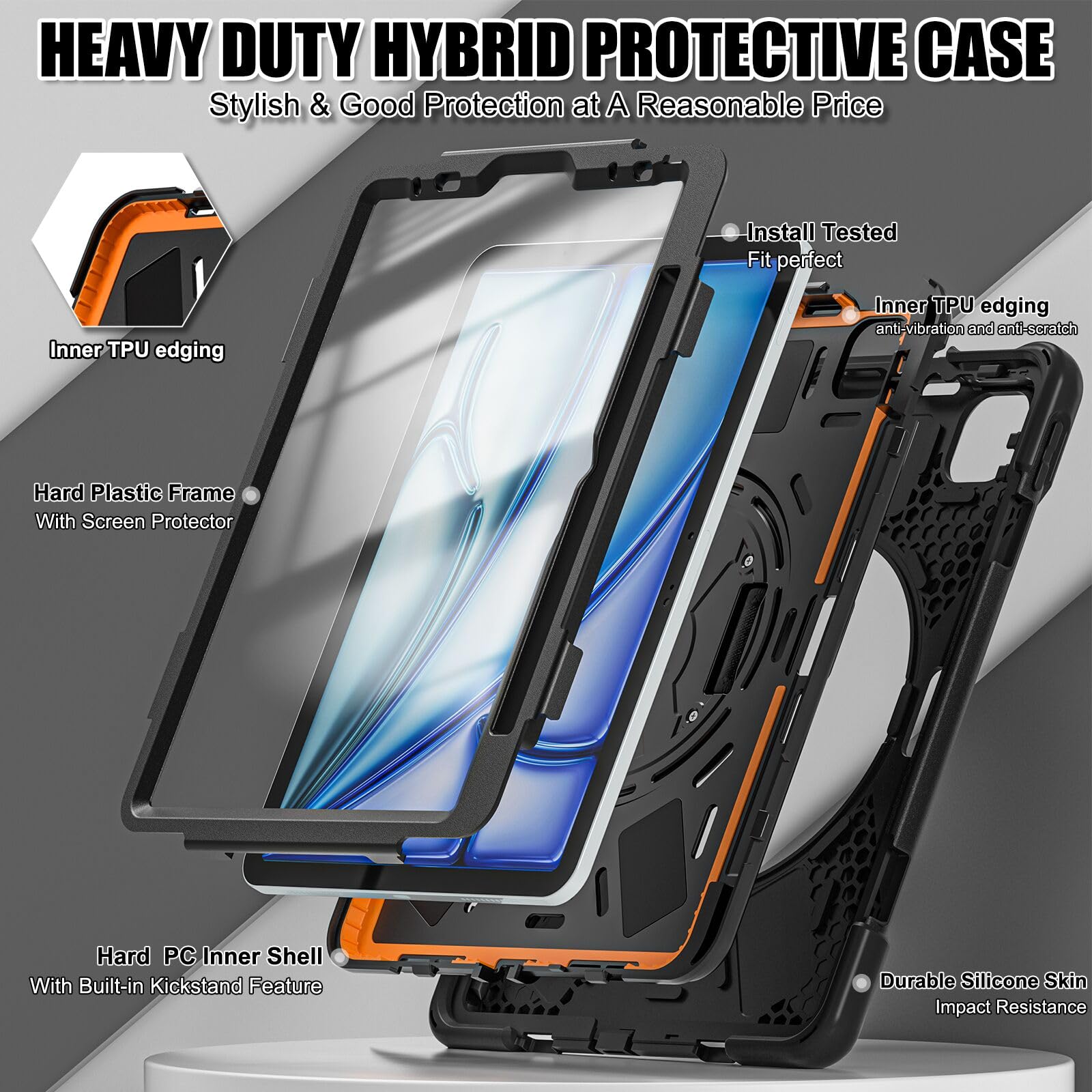 Tsqqst For Ipad Air 11 Inch Case M2 2024 6Th Generation W/Screen Protector, Ipad Air 5Th/4Th Gen Case 10.9'', Ipad Pro 11'' Old