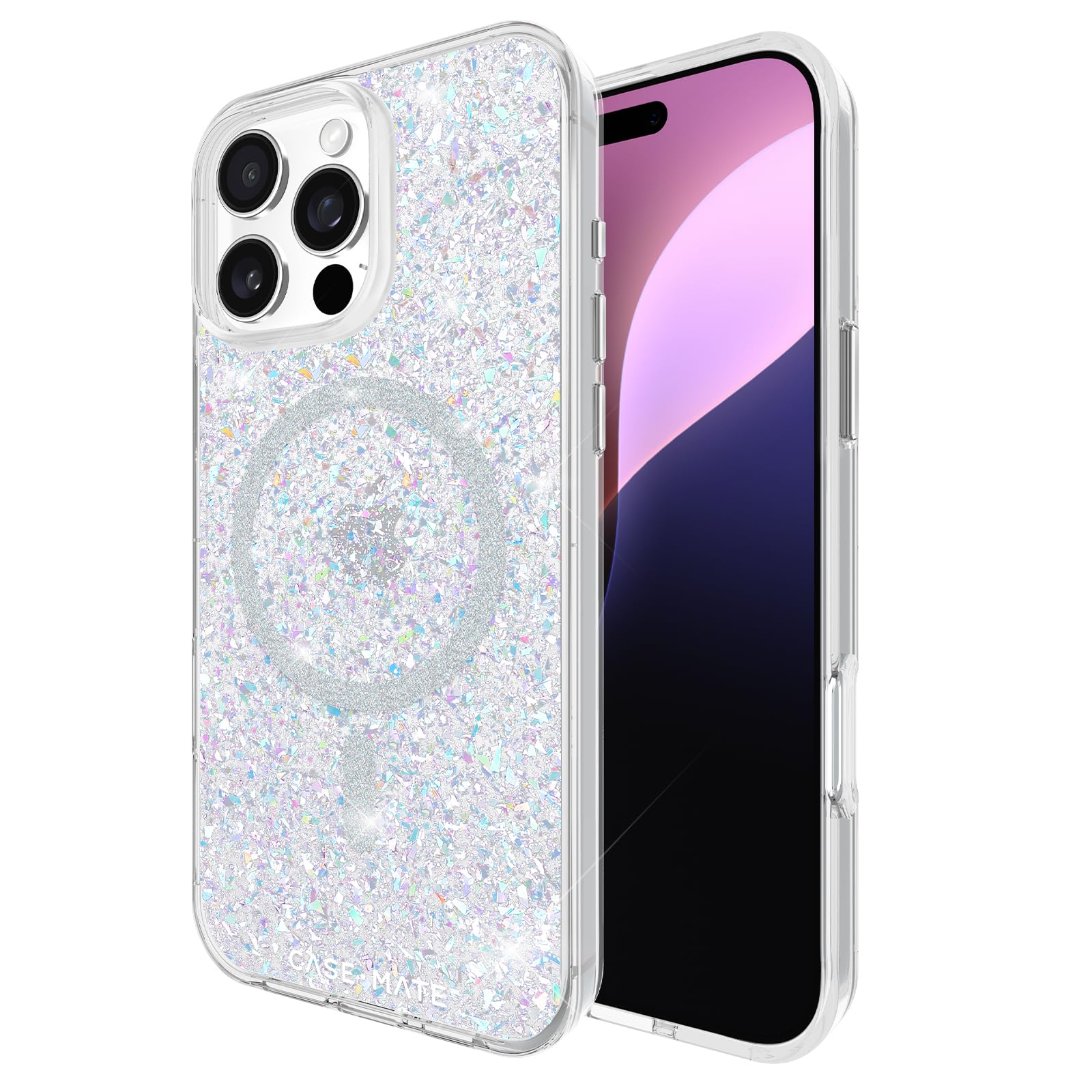 Case Mate Iphone 16 Pro Max Case [Compatible With Magsafe]   Stylish Sparkly Phone Case With 12Ft Drop Protection   Premium Magn