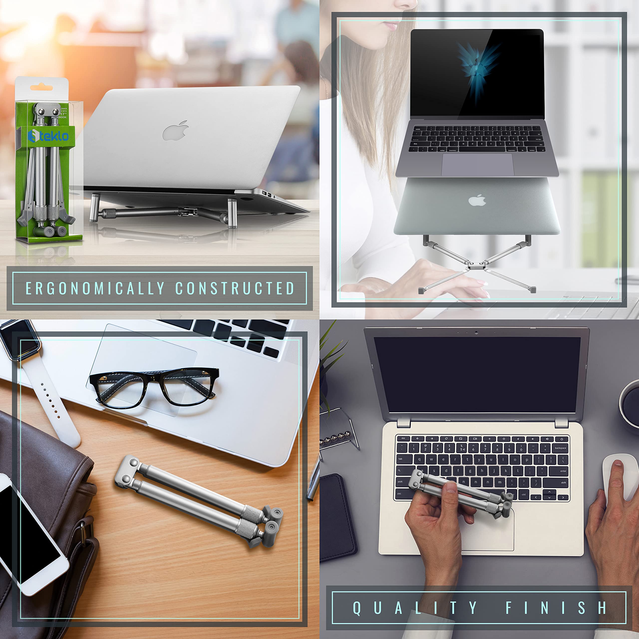 Steklo Laptop Riser   Premium Cooling Stand, Portable Laptop Stand For 12 17.3'' Compatible With All Laptops Macbook Pro Air, Id