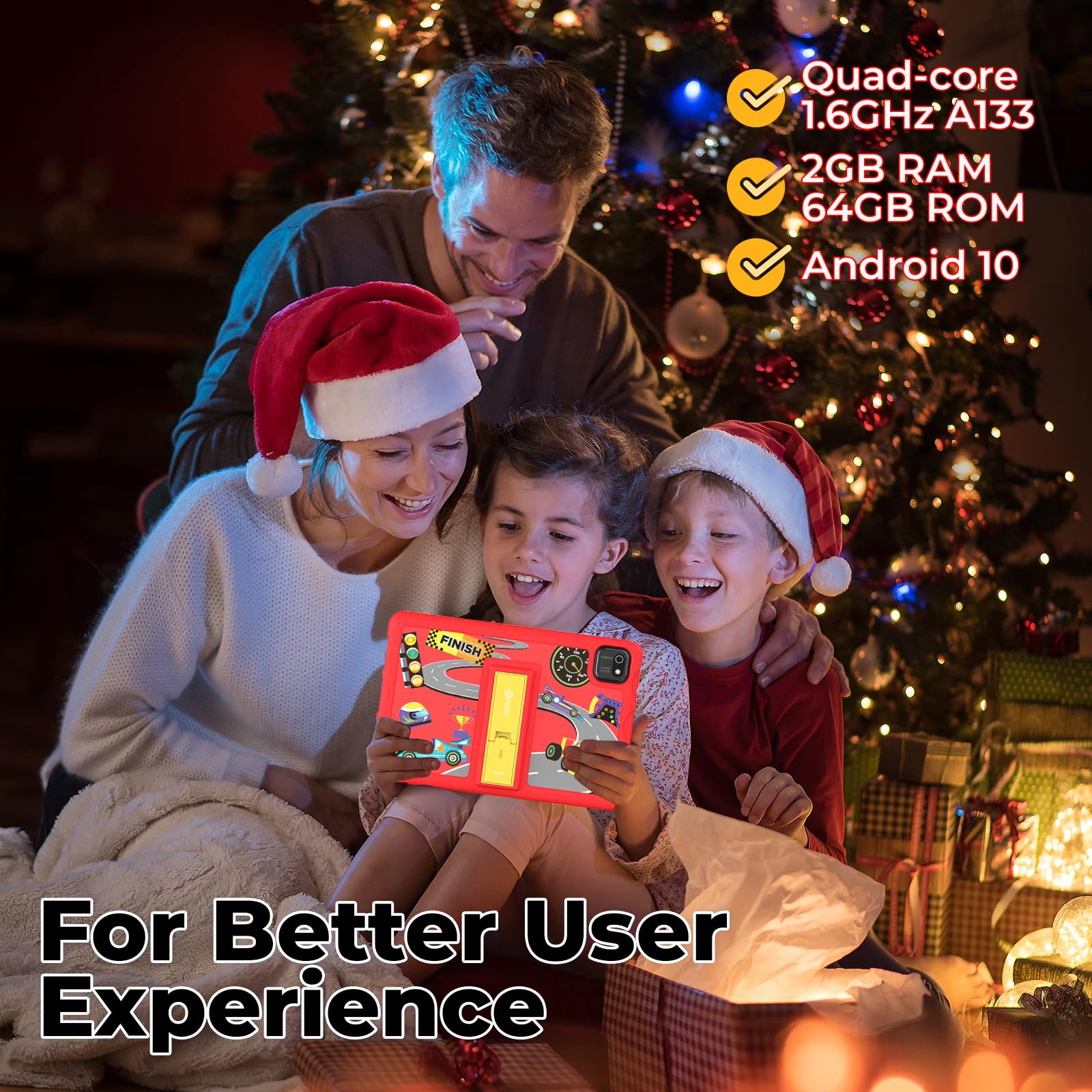 Contixo K103 Kids Tablet   Tablet For Kids Toddler With 80 Disney Storybooks Pre Installed, 10 Inch, 32Gb, Android Wifi, Parental Control, Learning Tablet For Children, Kid Proof Case (Red)