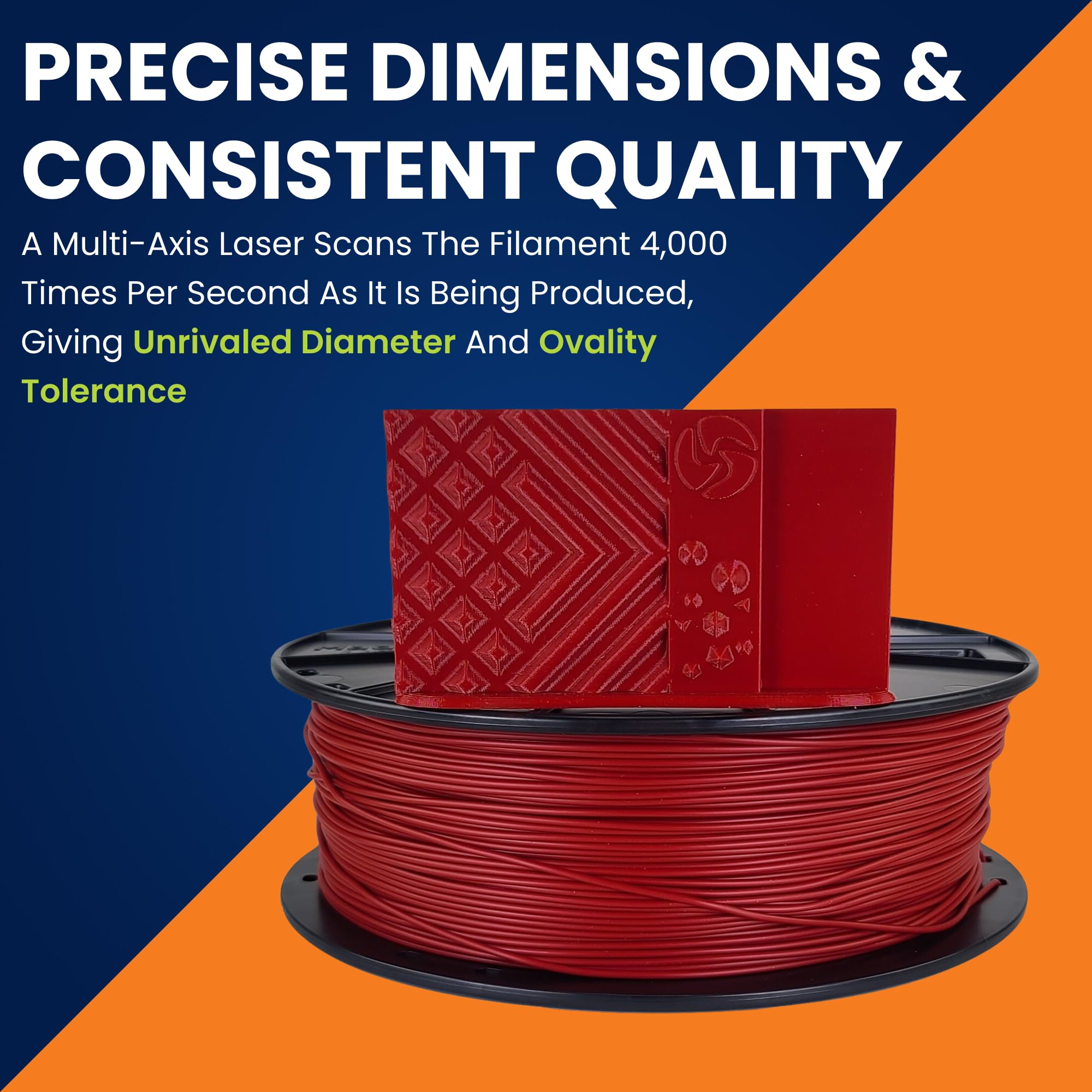 3D Fuel 3D Filament High Temp Tough Pro Pla+ Iron Red, 1.75Mm, 1 Kg +/  0.02Mm Tolerance, Made In Usa, Easy To Print And Works W