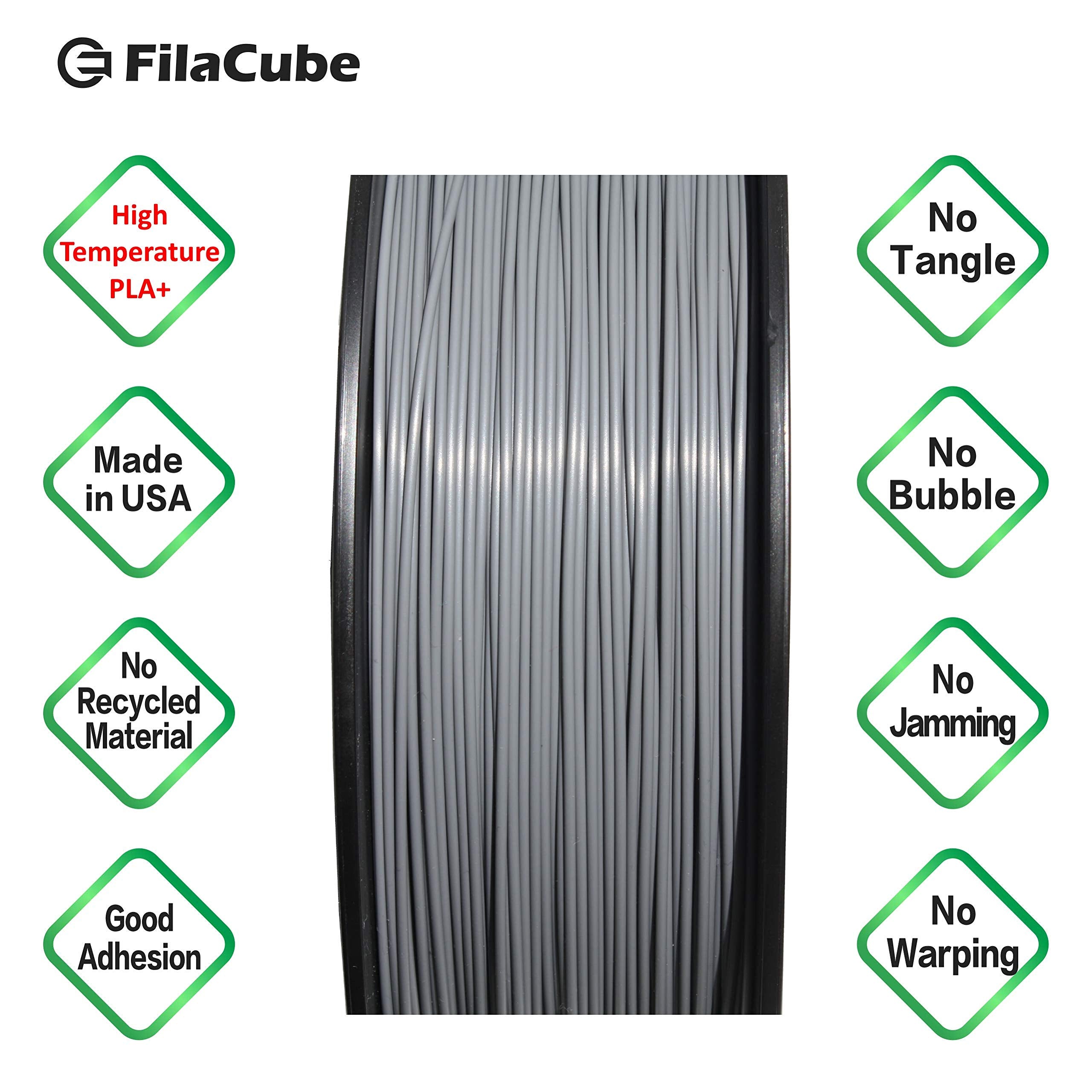 Gray Tough Strong Professional Pla Filament, Filacube Grey Ht Pla+ High Temperature Pla Plus 1.75Mm 3D Printer Filament, Tolerat