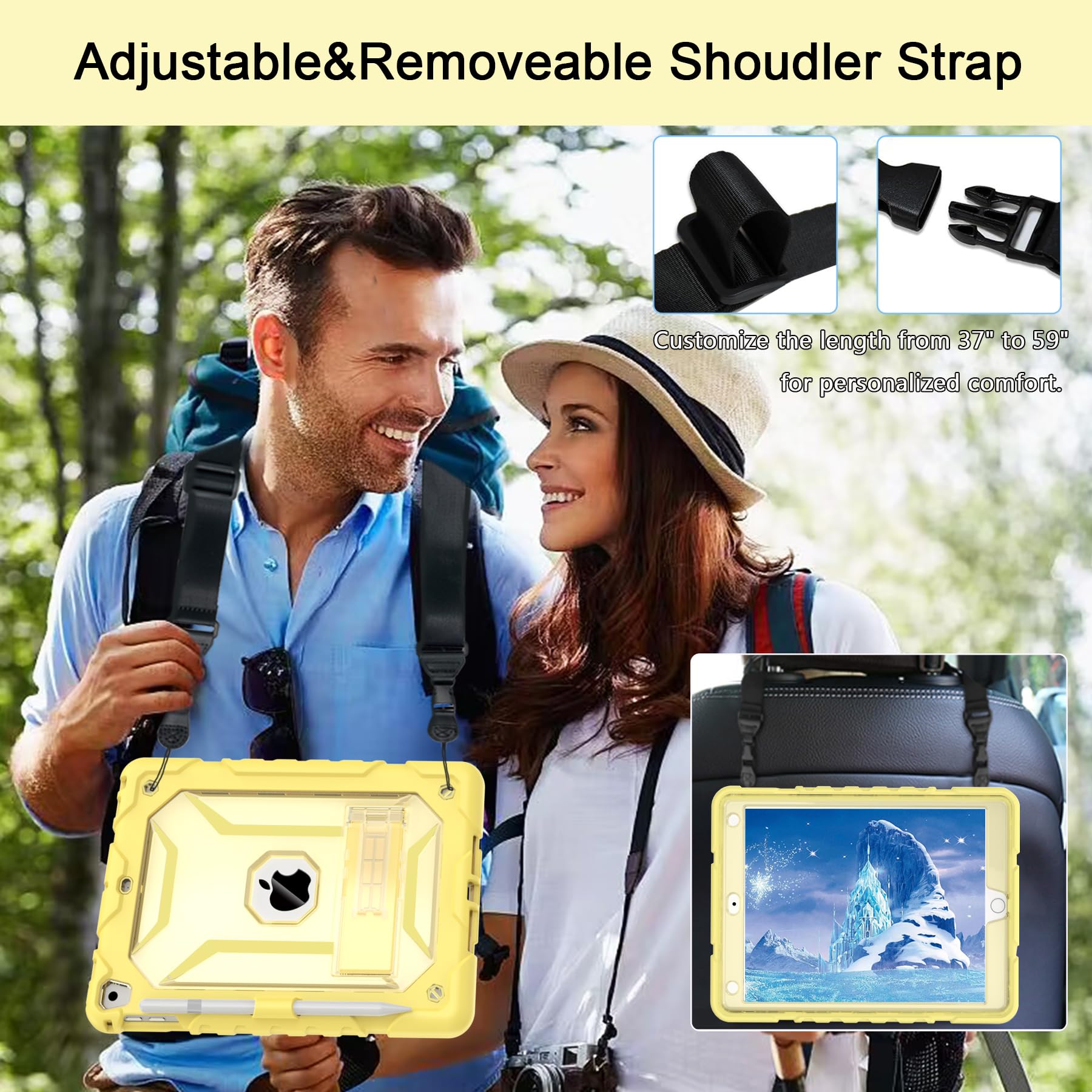 Timism Case With Shoulder Strap For Ipad 6Th / 5Th Generation 9.7 Inch Case (2018/2017), Ipad Air 2 & 1St Case, Ipad Pro 9.7 Cas