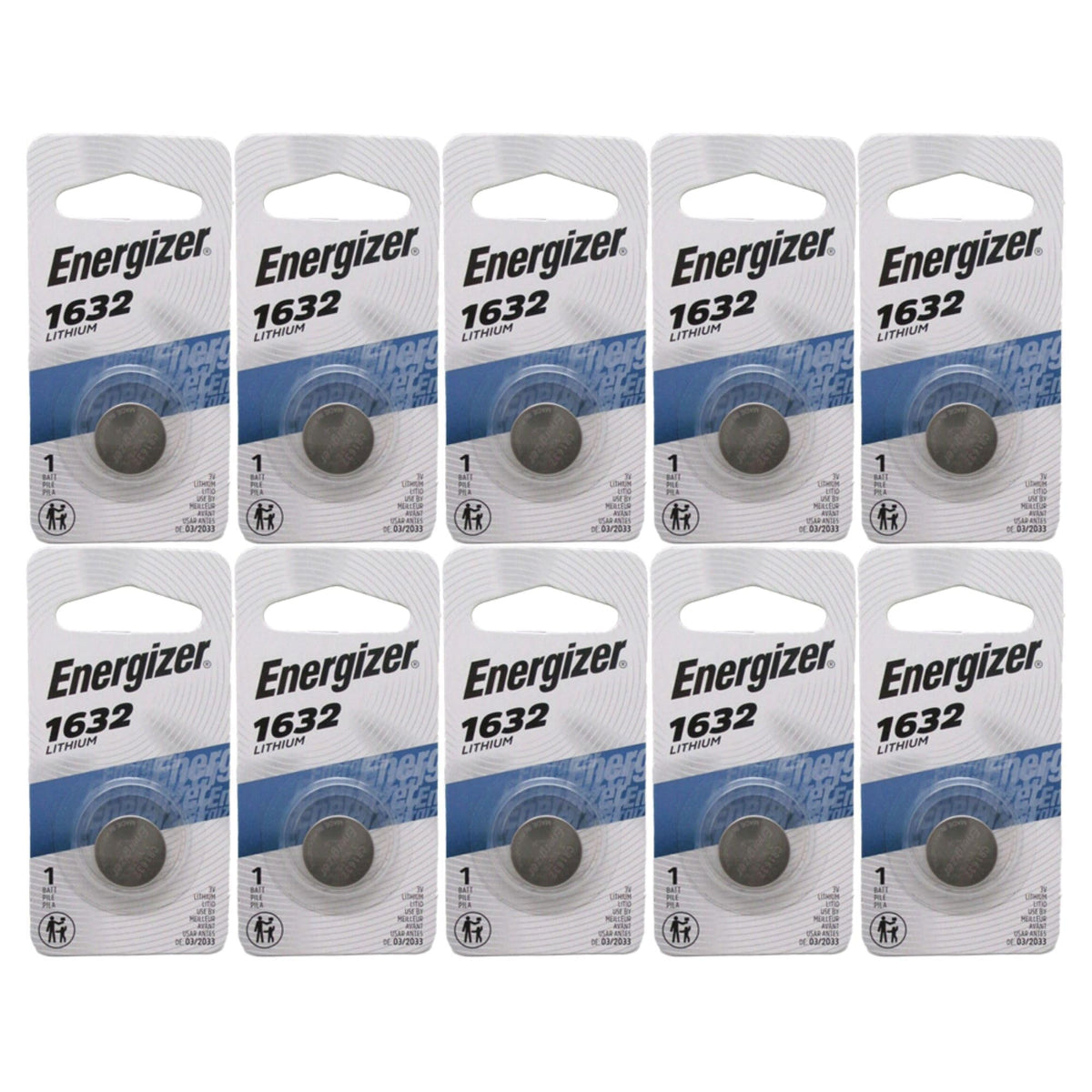 Energizer Cr1632 3 Volt Lithium Coin Battery 10 Pack (2 Packs Of 5)