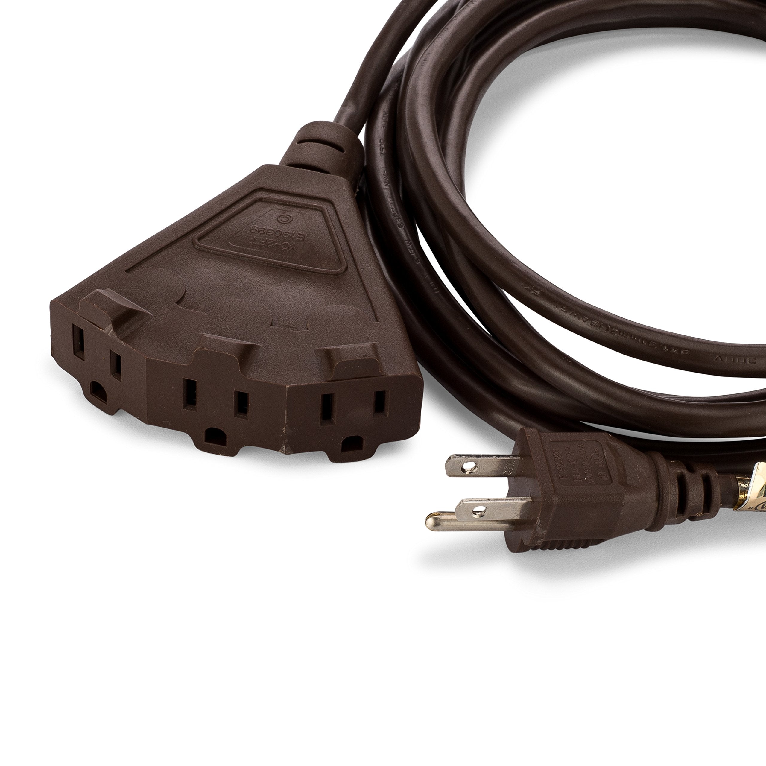 HLO Lighting 15-Foot Brown Heavy-Duty Outdoor Extension Cord | Triple-Tap Outlet for Appliances & Lawn Tools | Model CECOMINOD063937