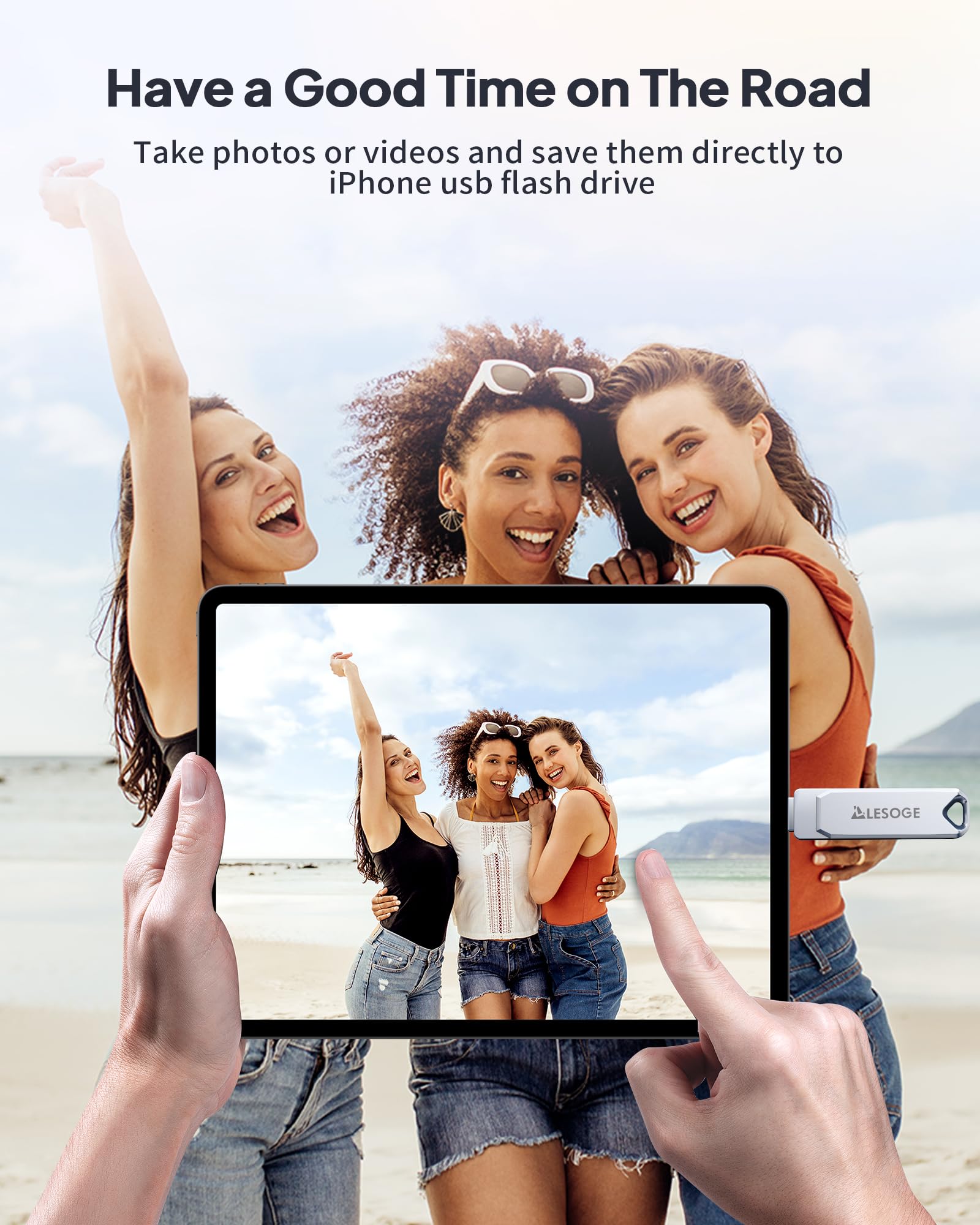 Mfi Certified 128Gb Flash Drive For Iphone Photo Stick Usb Memory Stick Thumb Drives, High Speed Usb Stick External Storage For