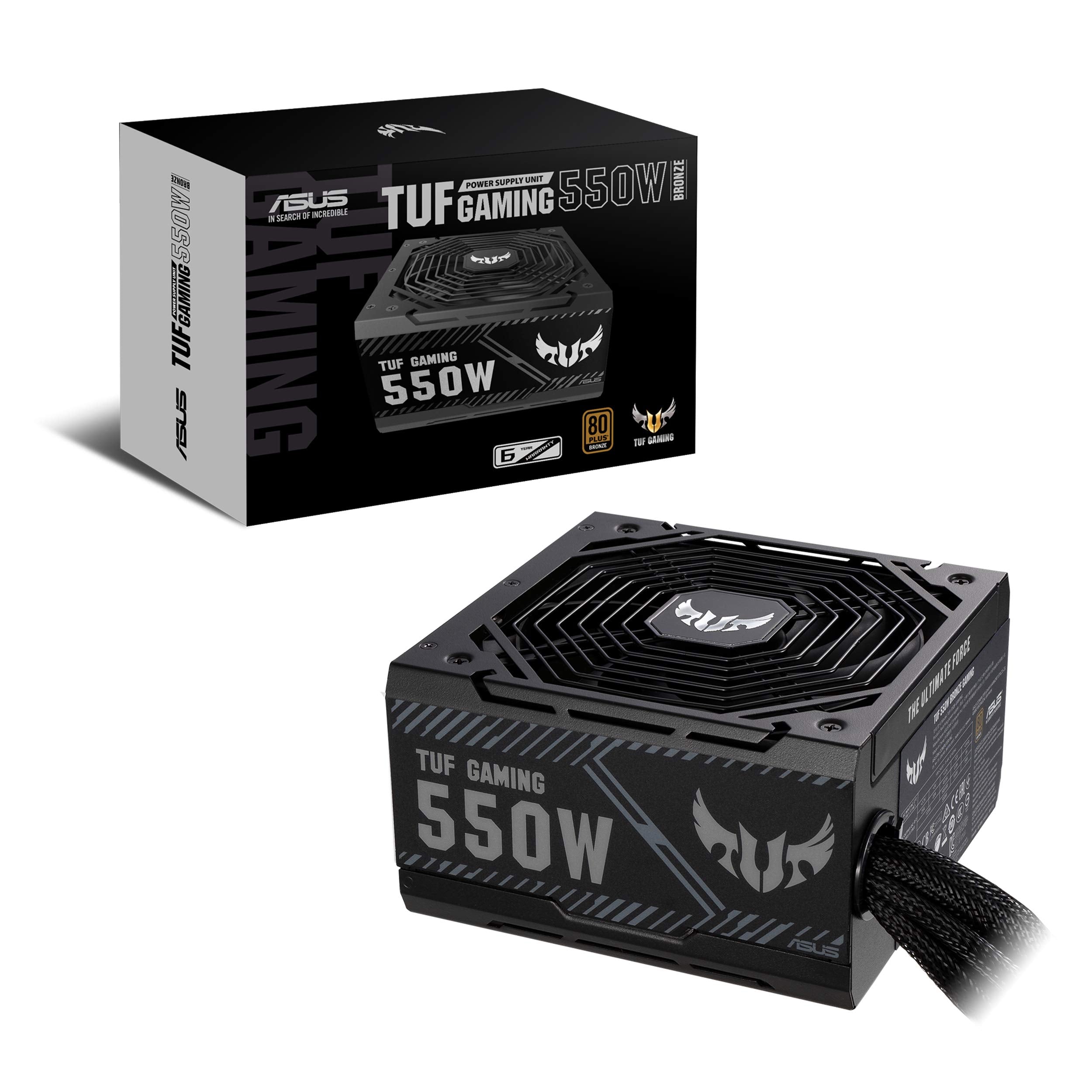 Asus Tuf Gaming 550W Bronze Psu, Power Supply(Axial Tech Fan Design, Dual Ball Fan Bearings, 0Db Technology, 80 Plus Bronze Cert