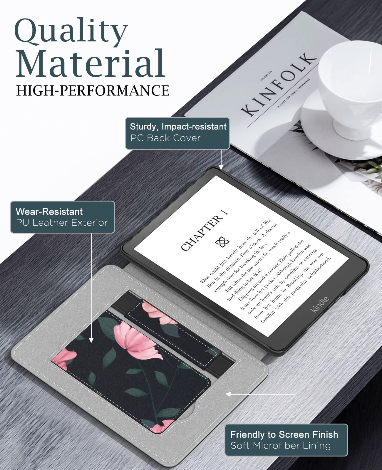 Moko Case For 6.8'' Kindle Paperwhite (11Th Generation 2021) And Kindle Paperwhite Signature Edition, Lightweight Pu Leather Cov